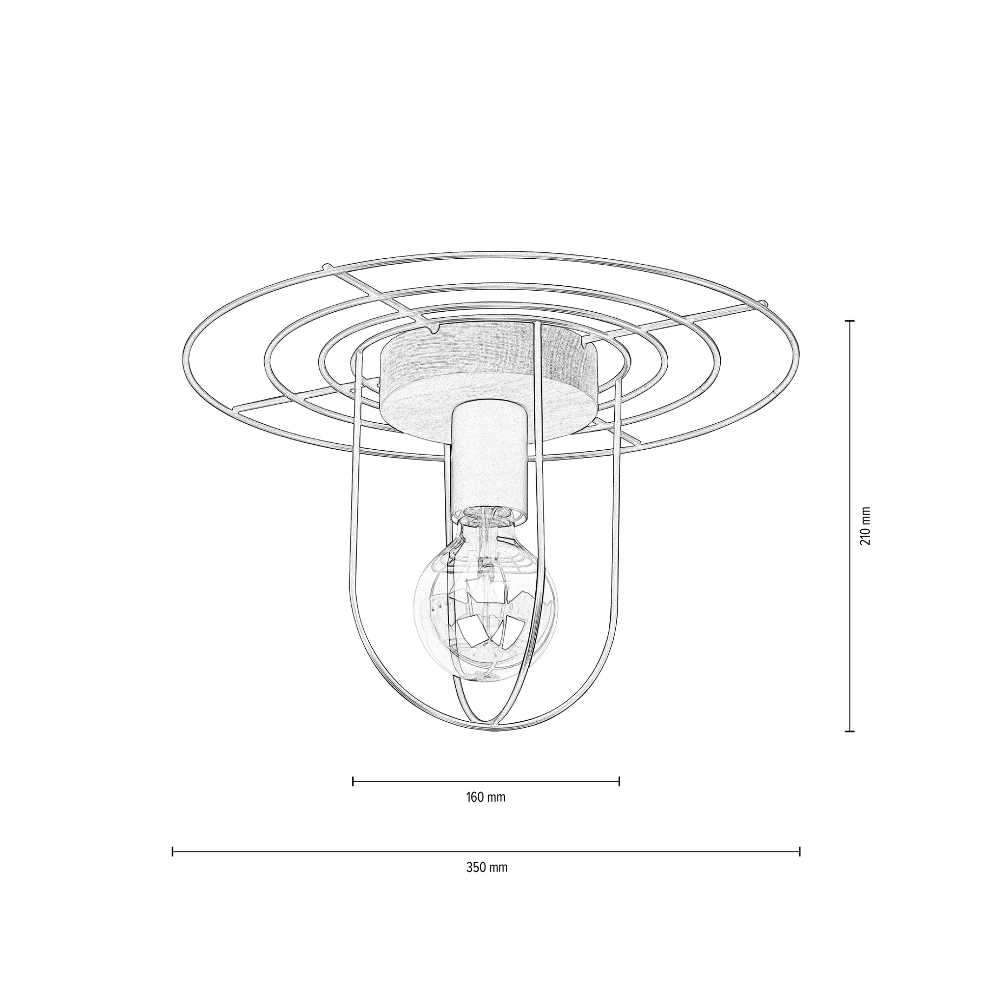 SPOT Light Deckenleuchte »CHESTER«, 1 flammig, Leuchtmittel E27 | ohne Leuchtmittel, Modernes Design, aus Eichenholz und Metall