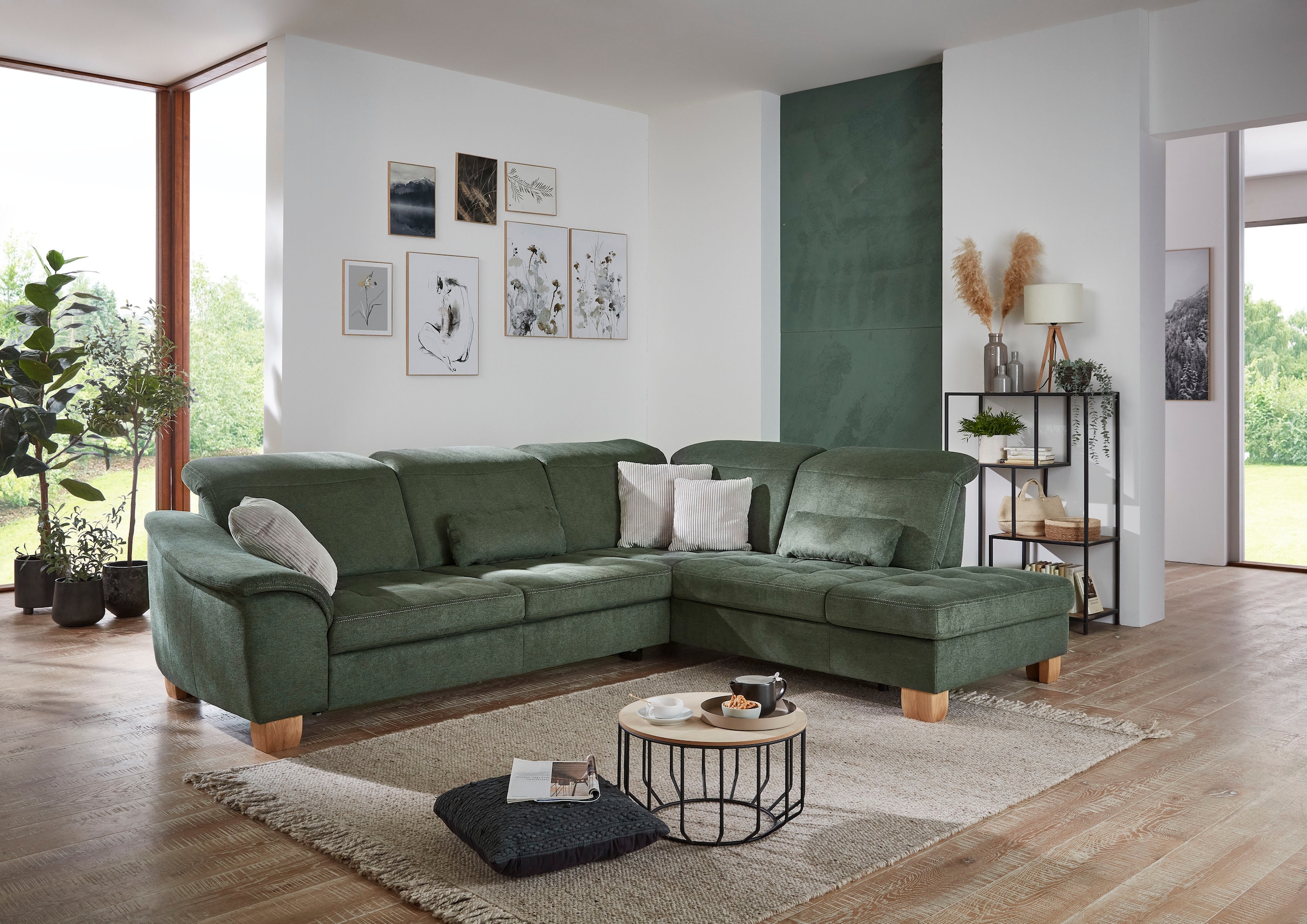 Die PlanBar Ecksofa »PP-LA23145 L-Form« inkl. Kopfpolsterverstellung, Federkernpolsterung