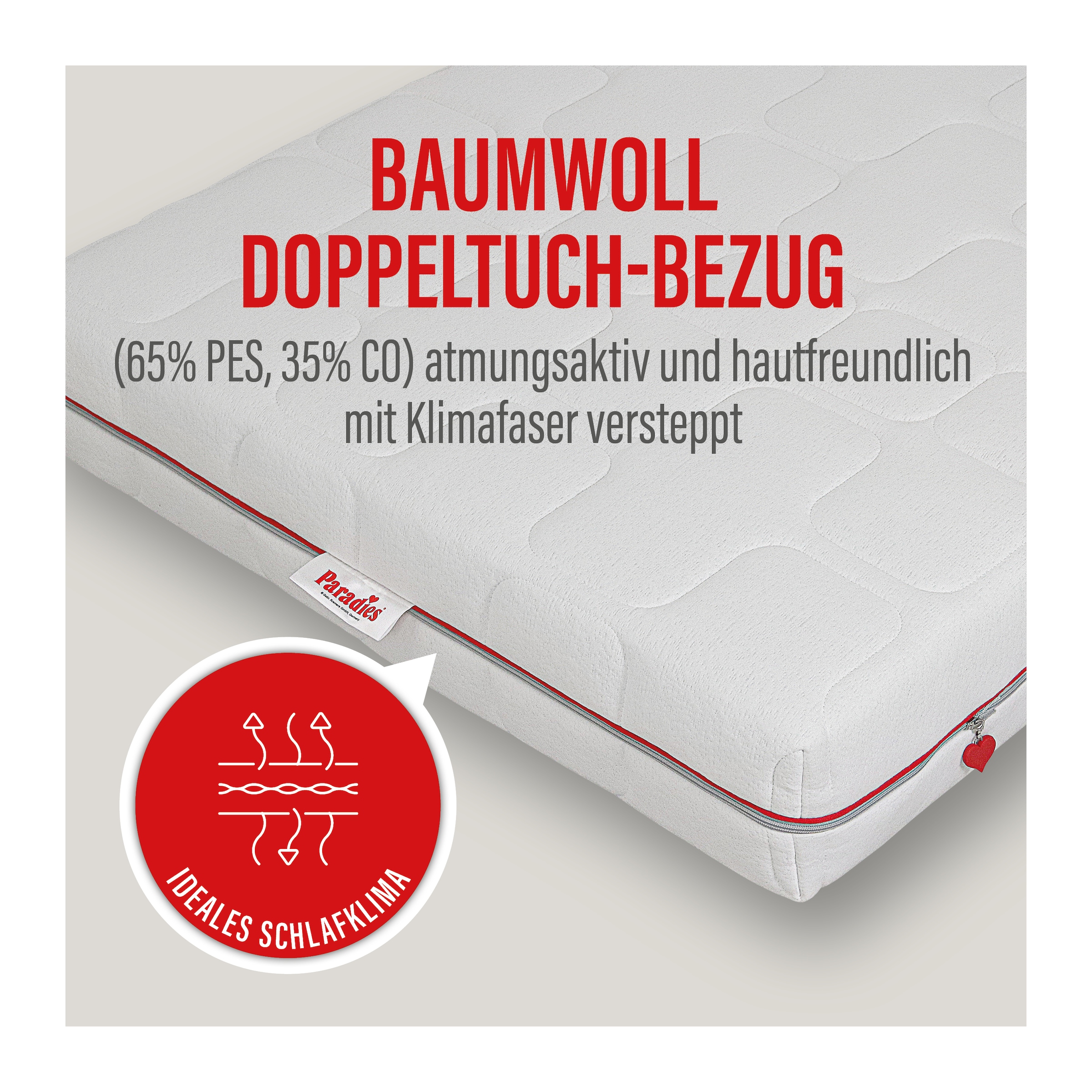 Paradies Kaltschaummatratze »Neuheit: Paradies Varioduo 7-Zonen-Kaltschaummatratze« 18 cm hoch Raumgewicht: 35 kg/m³ 1 Stk. tlg. Zwei Härtegrade in einer Matratze – für individuellen Schlafkomfort