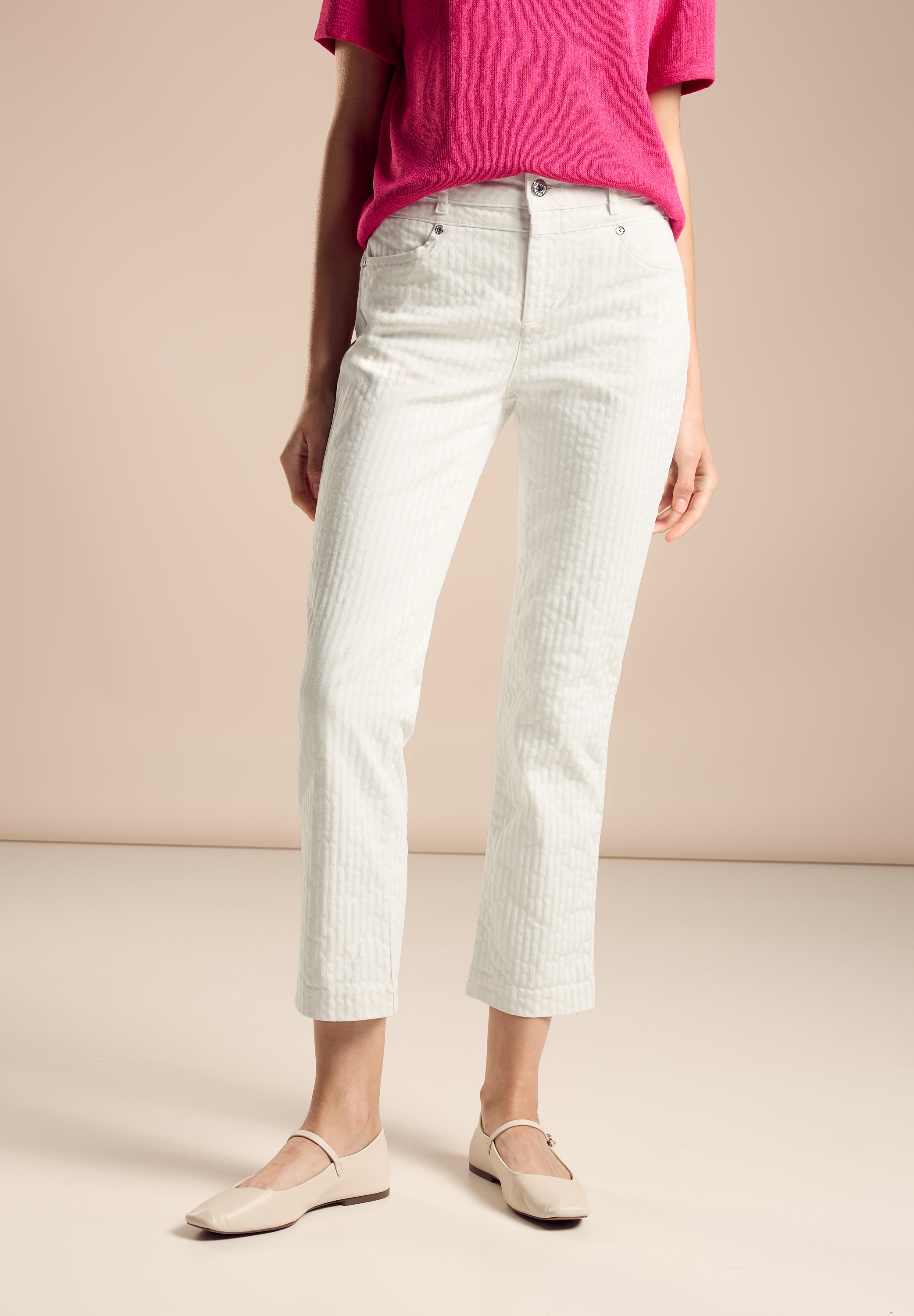 STREET ONE Stoffhose »Yulius Straight«, Sommerhose mit Streifen