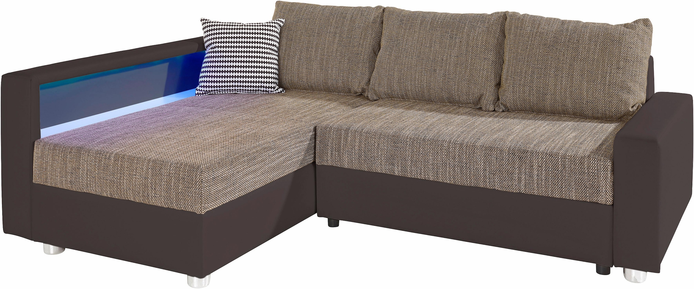 COLLECTION AB Ecksofa »Relax L-Form«, inklusive Bettfunktion, Federkern, wahlweise mit RGB-LED-Beleuchtung