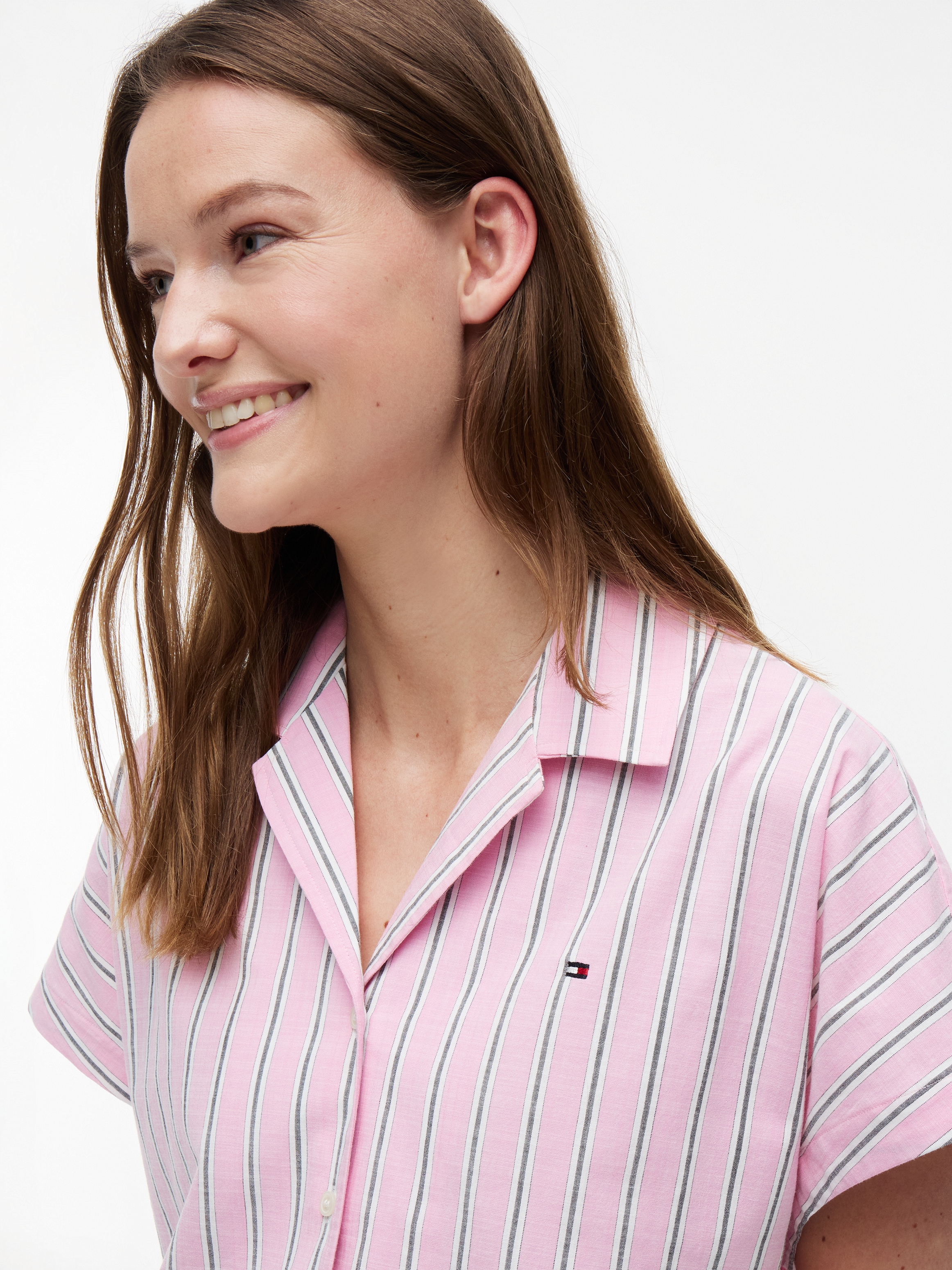 Tommy Hilfiger Kurzarmbluse »SUMMER COTTON SS SHIRT« Baumwollmischung
