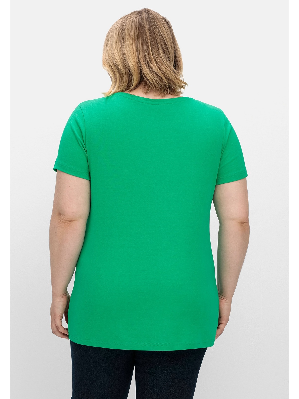 | bestellen für mit V-Ausschnitt »Große Größen«, T-Shirt Doppelpack, im Sheego BAUR