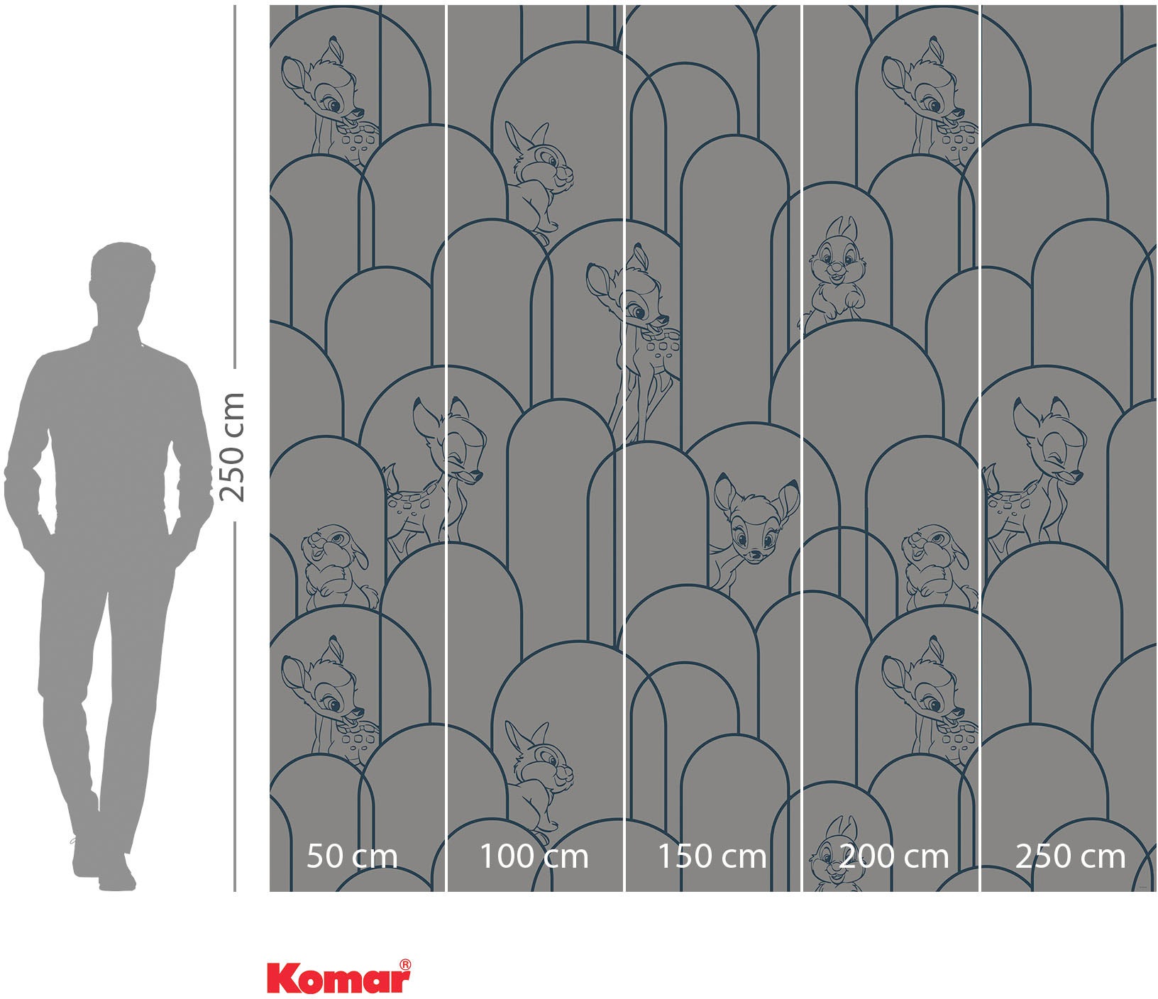 Komar Vliestapete »Digitaldruck Vlies - Hide away Bambi - Größe 250 x 250 cm«, bedruckt, Kinderzimmer