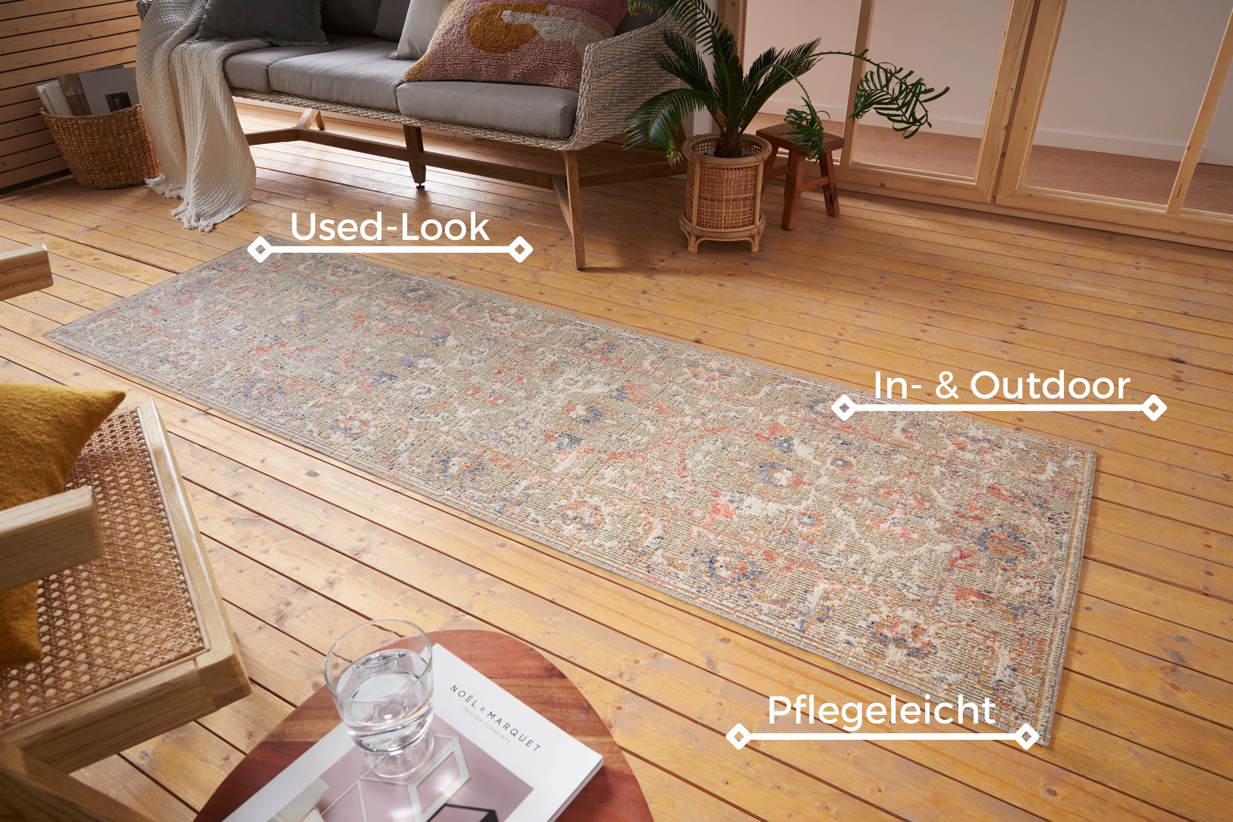 Thumbnail - HANSE Home Teppich "Port Said", rechteckig, 3 mm Höhe, In-& Outdoor, Läufer, Wetterfest, Balkon, Wohnzimmer, Orient