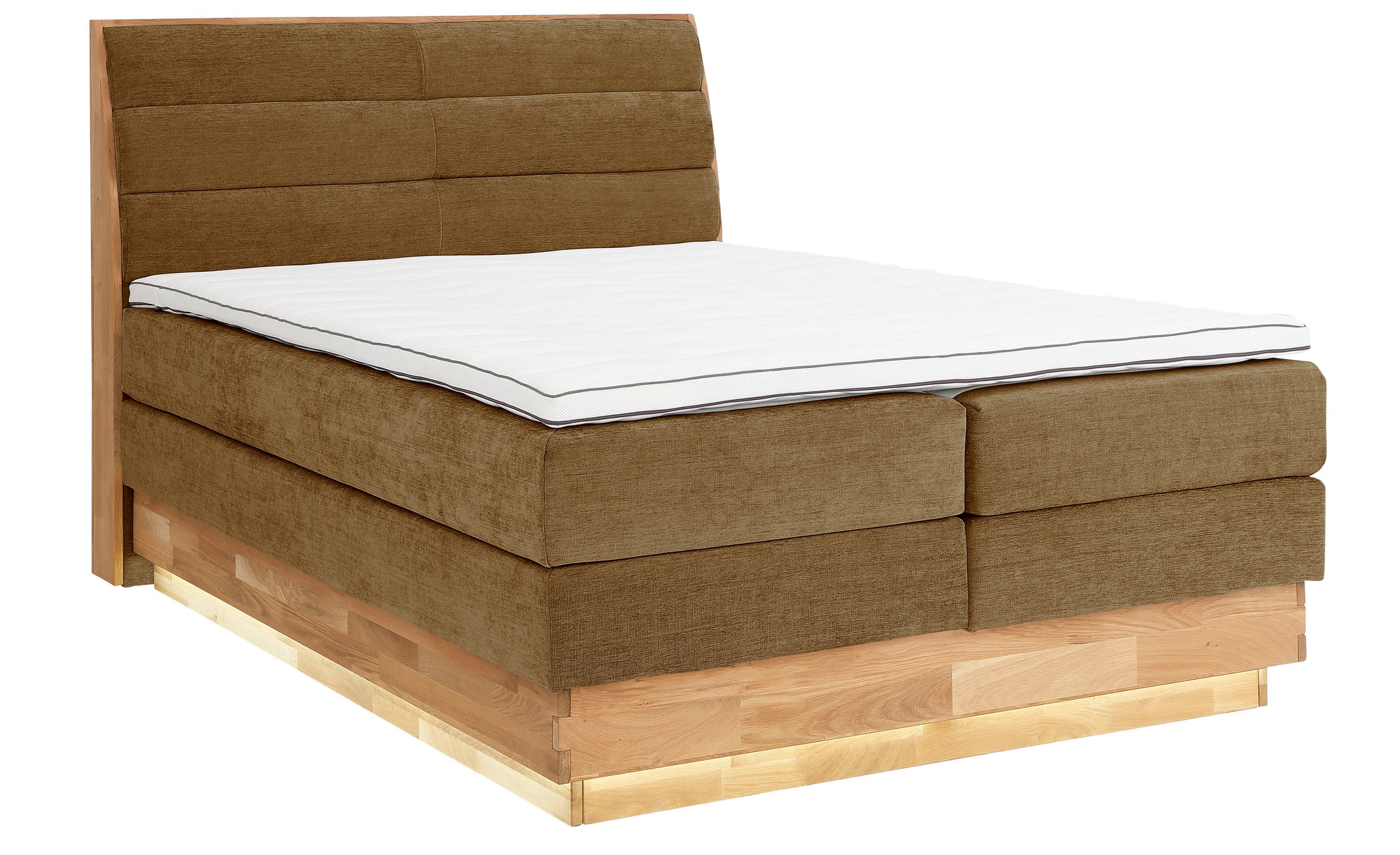 OTTO products Boxspringbett, LED-Beleuchtung, mit zertifizierten, recycelten Bezugsstoffen