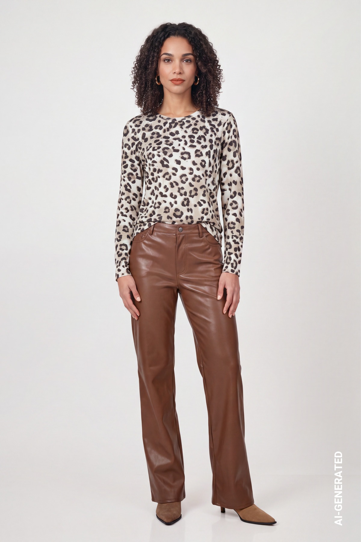 Monari Langarmshirt Regular fit mit Leomuster