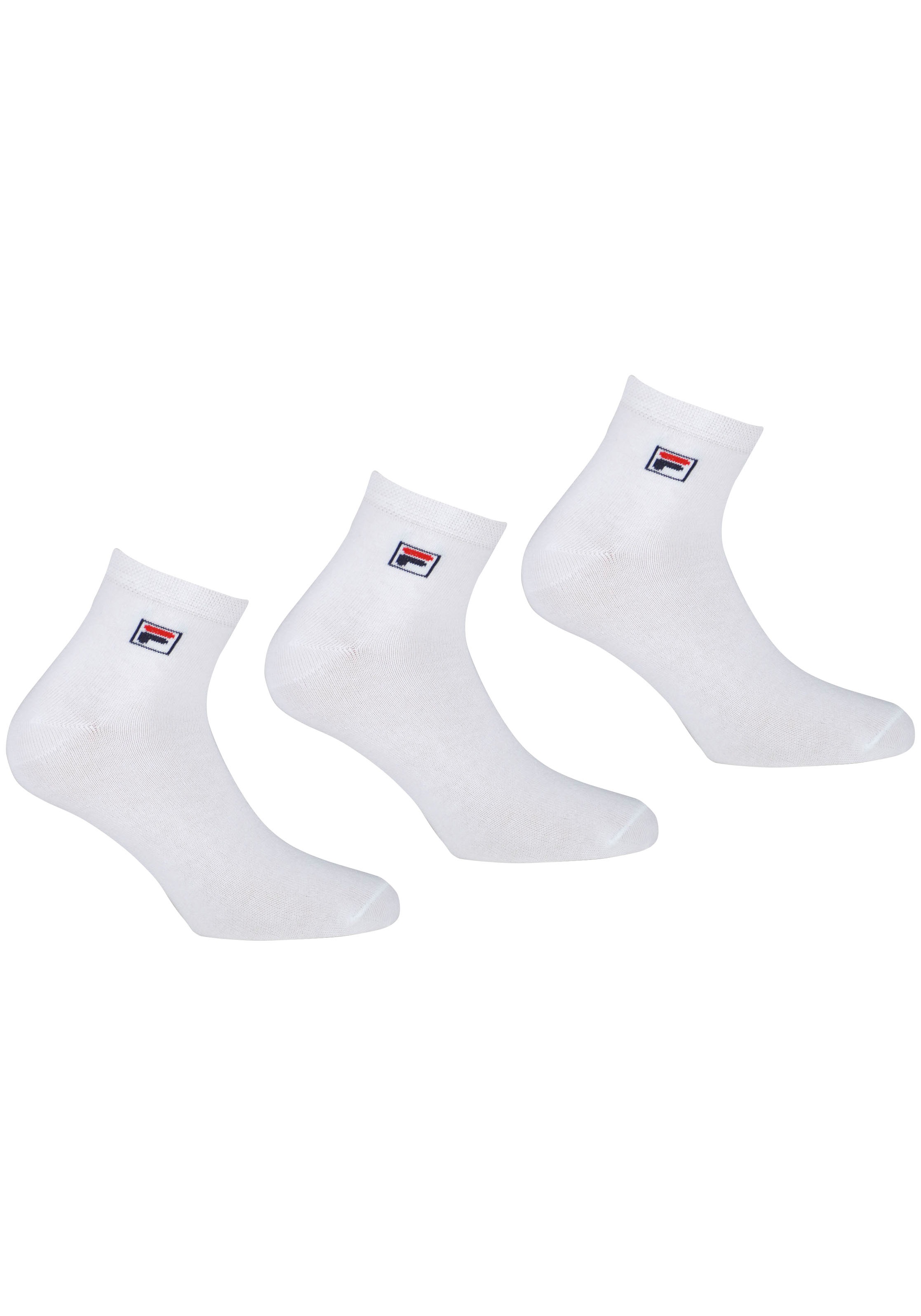 Fila Kurzsocken "UNISEX QUARTER PLAIN SOCKS" 3 Paar tlg. mit eingestrickem günstig online kaufen