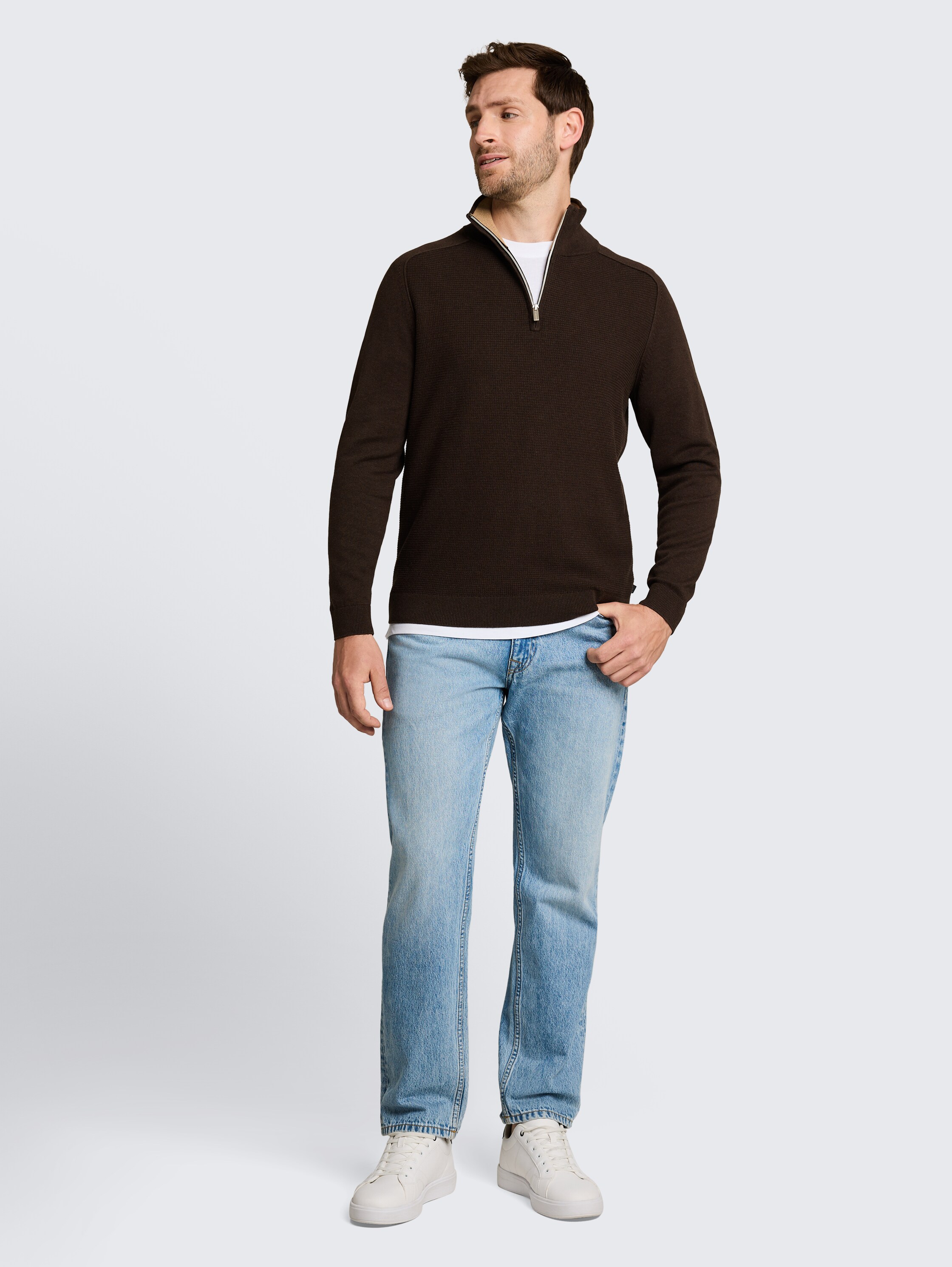 TOM TAILOR Troyer mit Logo Stickerei