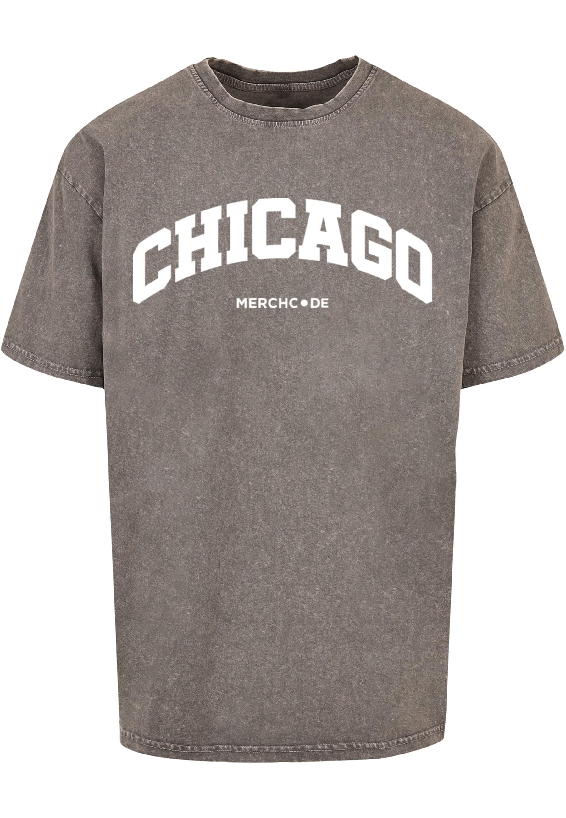 Merchcode T-Shirt "Merchcode Herren Chicago Wording - Acid Washed Oversize günstig online kaufen