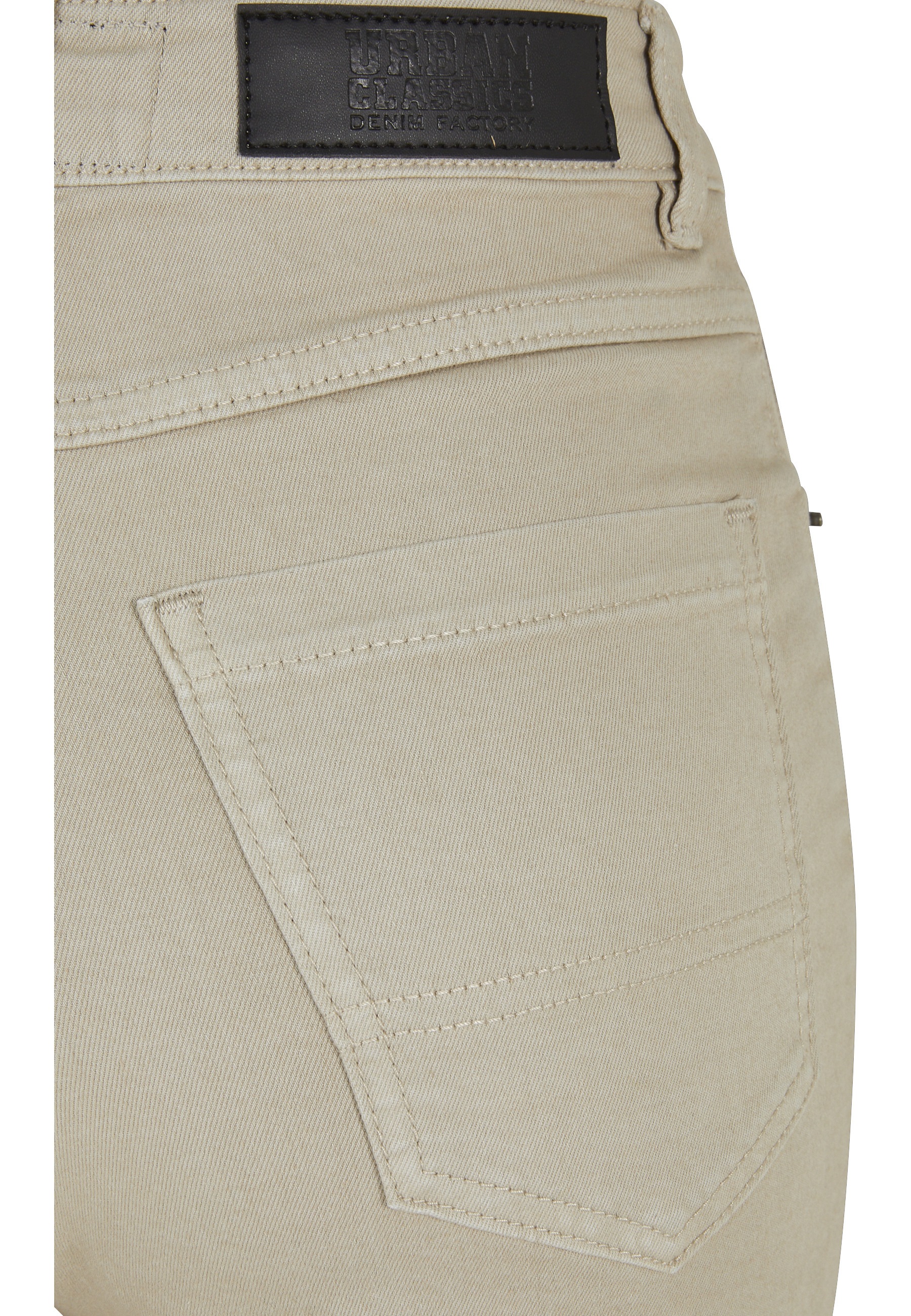 URBAN CLASSICS Shorts »Urban Classics Damen Ladies Colored Strech Denim Shorts«