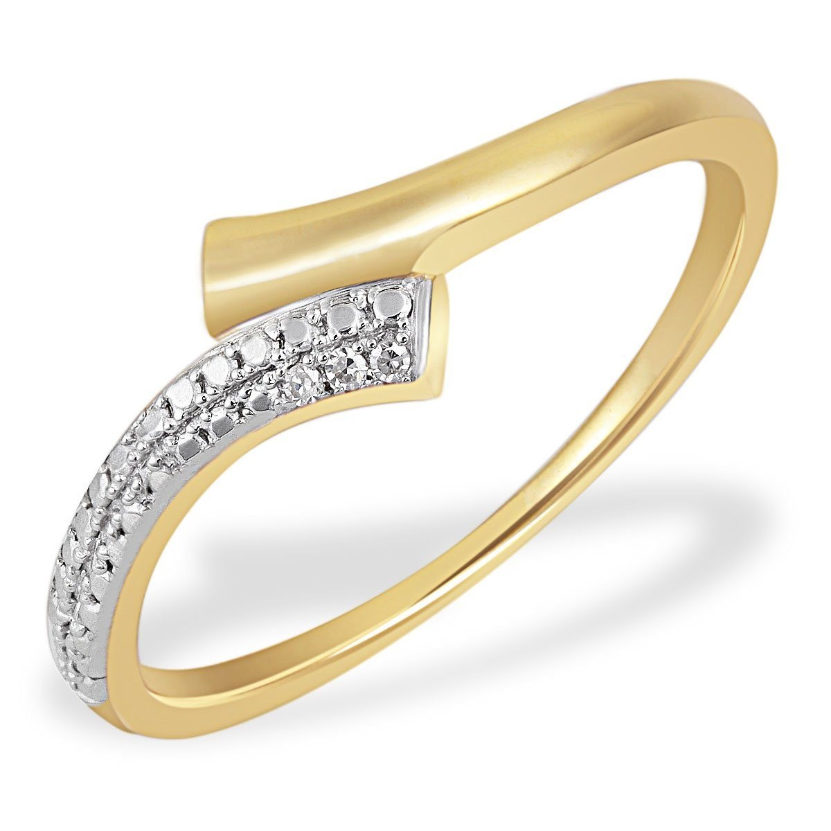 goldmaid Damenring Bicolor 585 Gelbgold 3 Diamanten 0 01 ct. SI/H