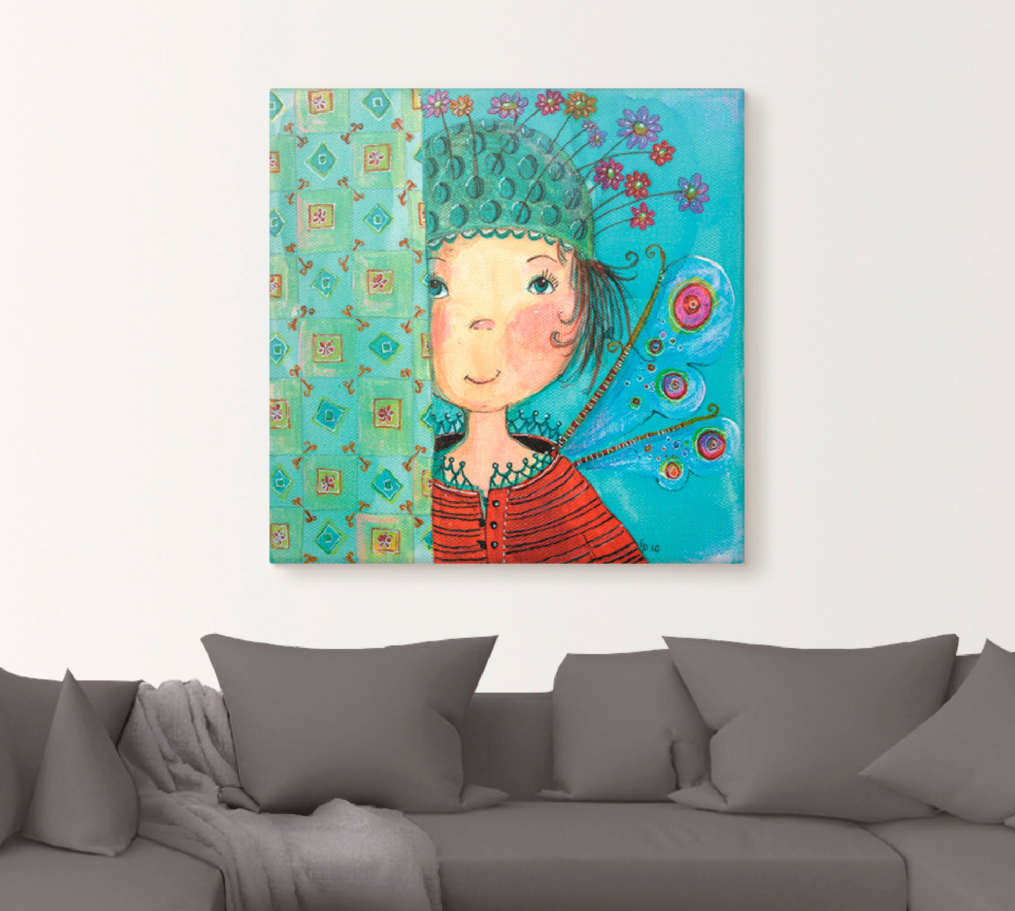Artland Wandbild »Engelchen versteckt sich«, Kinder, (1 St.), als Leinwandbild, Poster in verschied. Größen