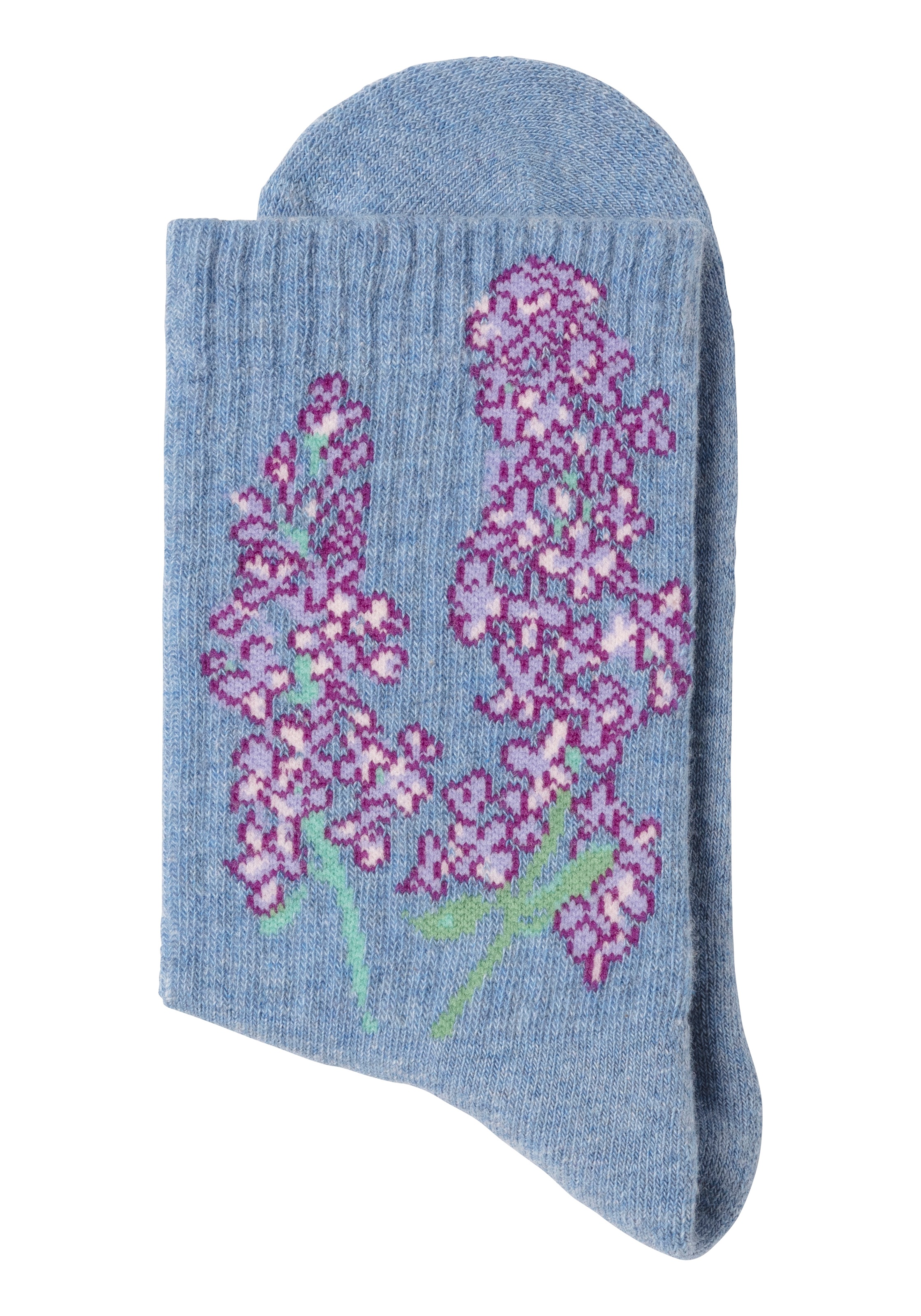 LASCANA Basicsocken, (Packung, 4 Paar), mit eingestrickten Blumen Motiven