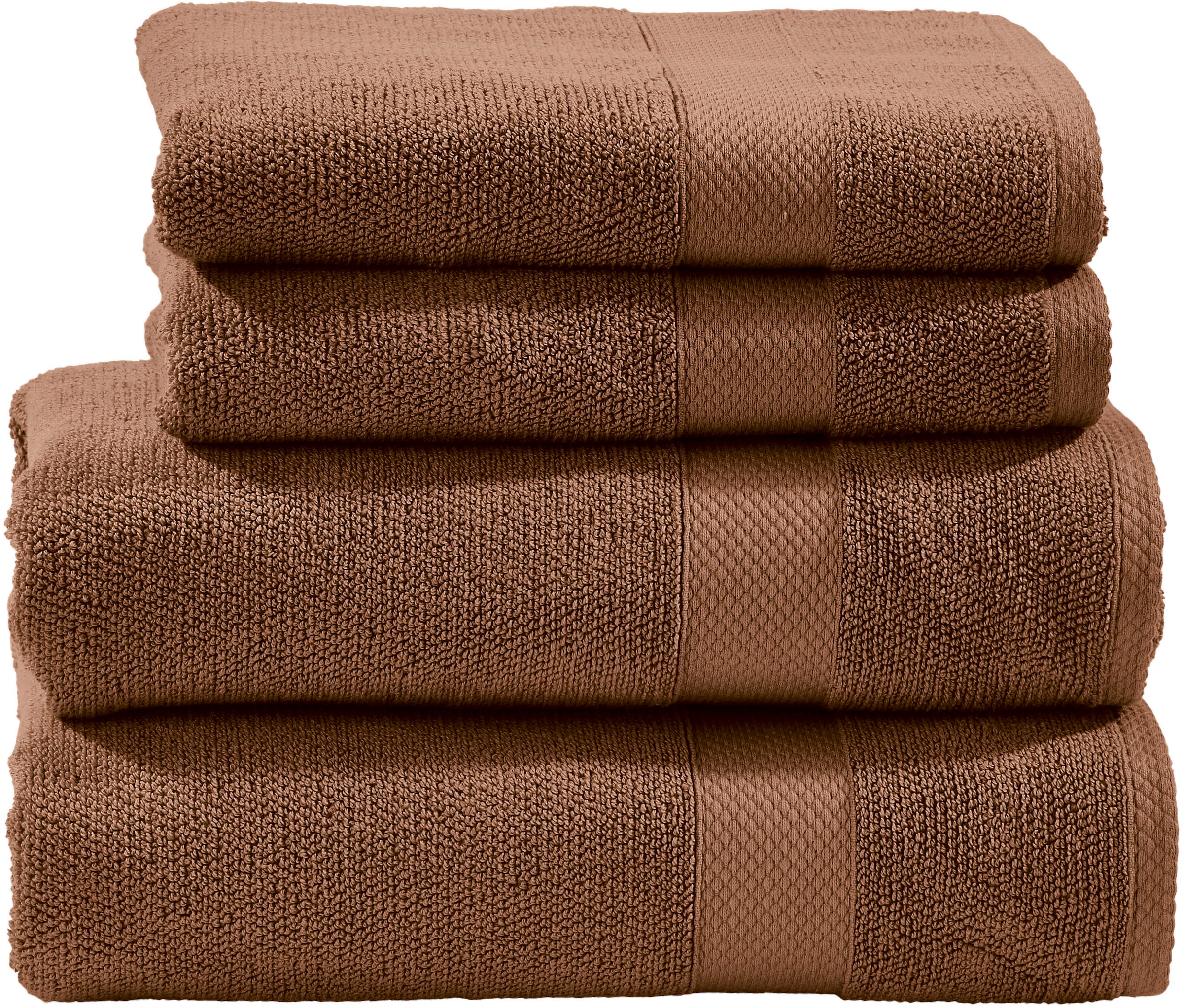 done.® Handtuch Set »Deluxe 2 Gästetücher (30x50 cm), 2 Handtücher (50x100 cm)«, (Set, 4 St., 2 Gästetücher (30x50 cm)-2 Handtücher (50x100 cm), Hotelqualität aus hochwertigem Zwirnfrottier