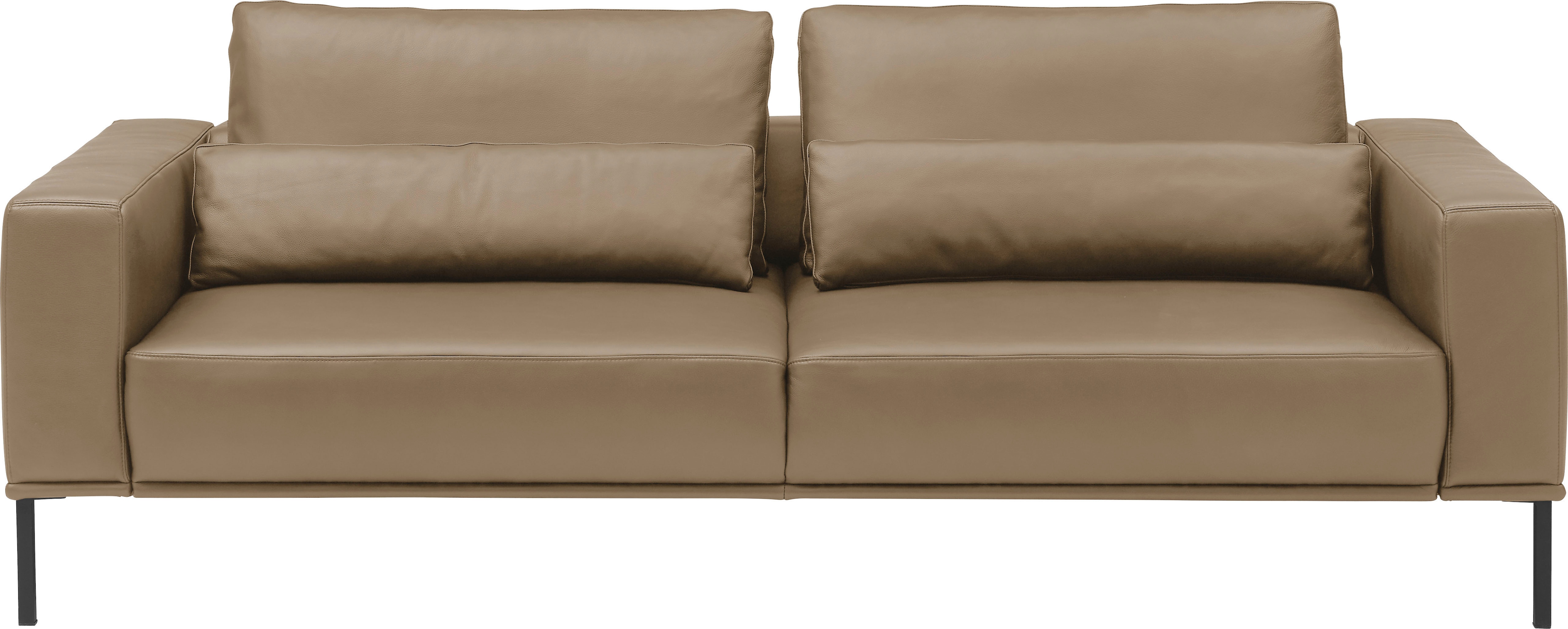 Musterring 2,5-Sitzer "JustBPM100, 202 cm breit, aus hochwertigem Leder" wahlweise mit Nierenkissen und mot. Sitzauszug, Metallfuß in schwarz