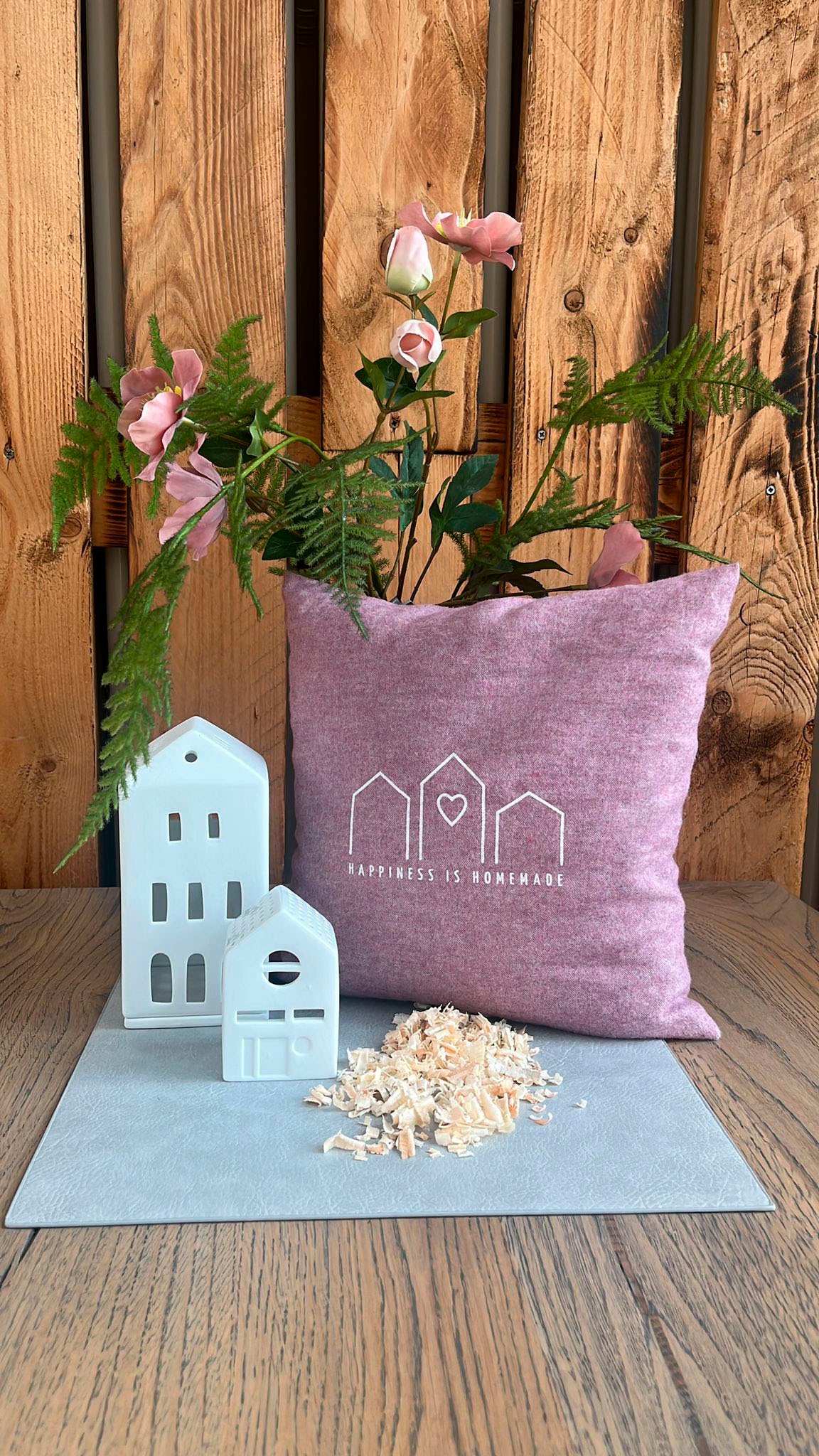 herbalind Zirbenkissen "Happiness is Homemade - Flanell in rot 30x30 mit Re günstig online kaufen