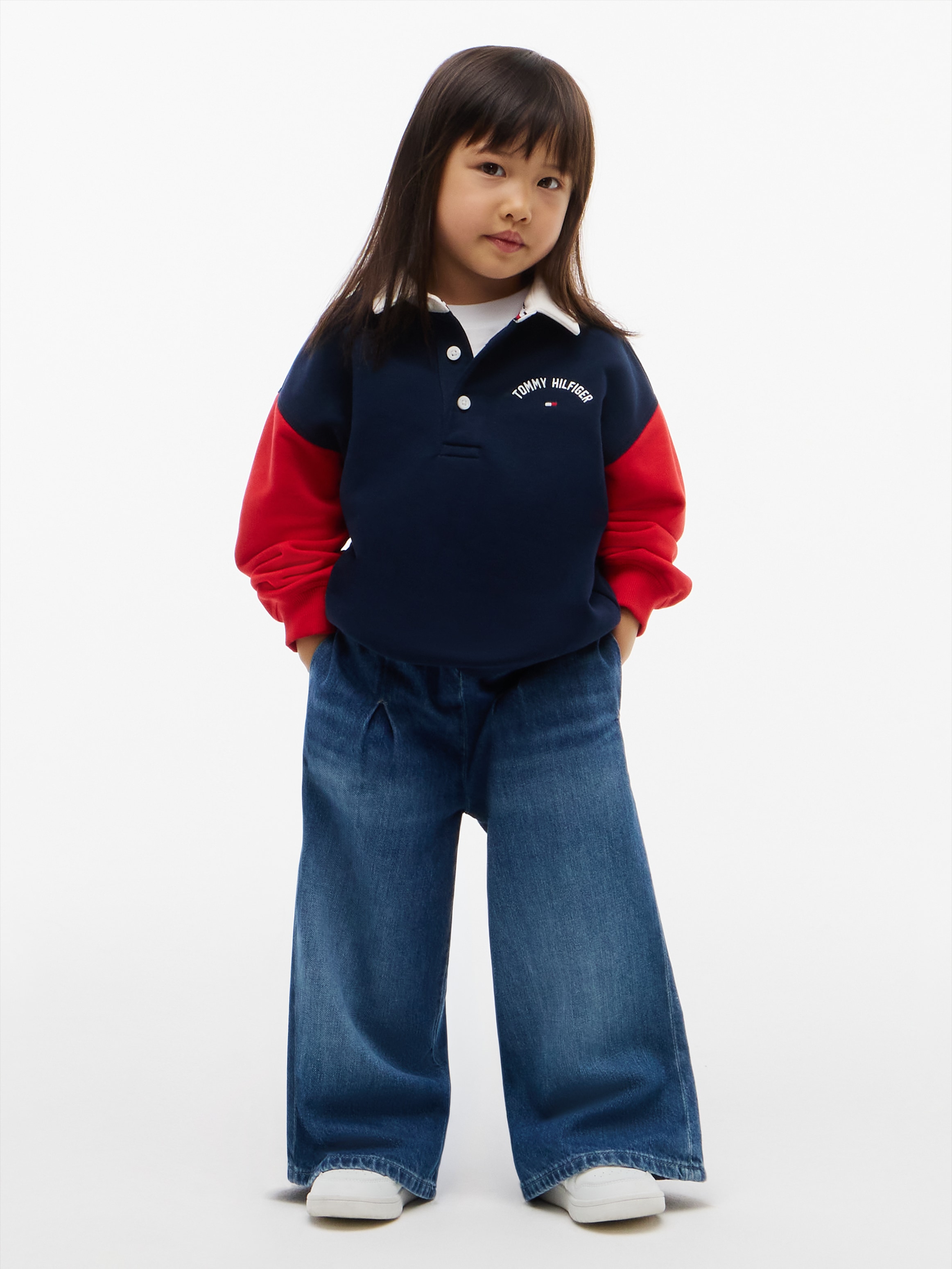 Tommy Hilfiger Sweatshirt , Polokragen & Knopfleiste, für Kinder
