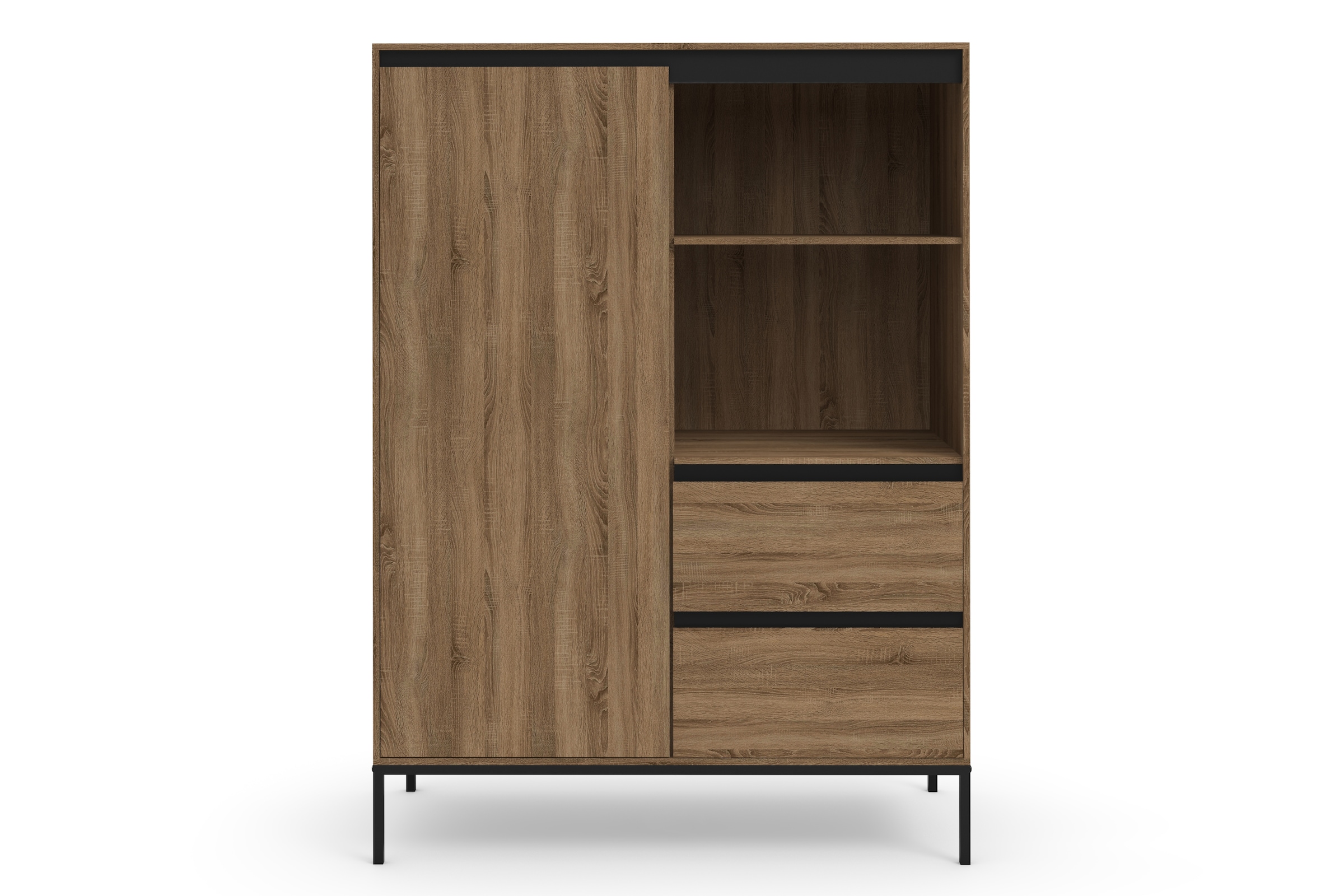 INOSIGN Highboard »Bari«, Stauraumschrank mit 2 Schubladen und 3 Einlegeböden, Breite 90 cm