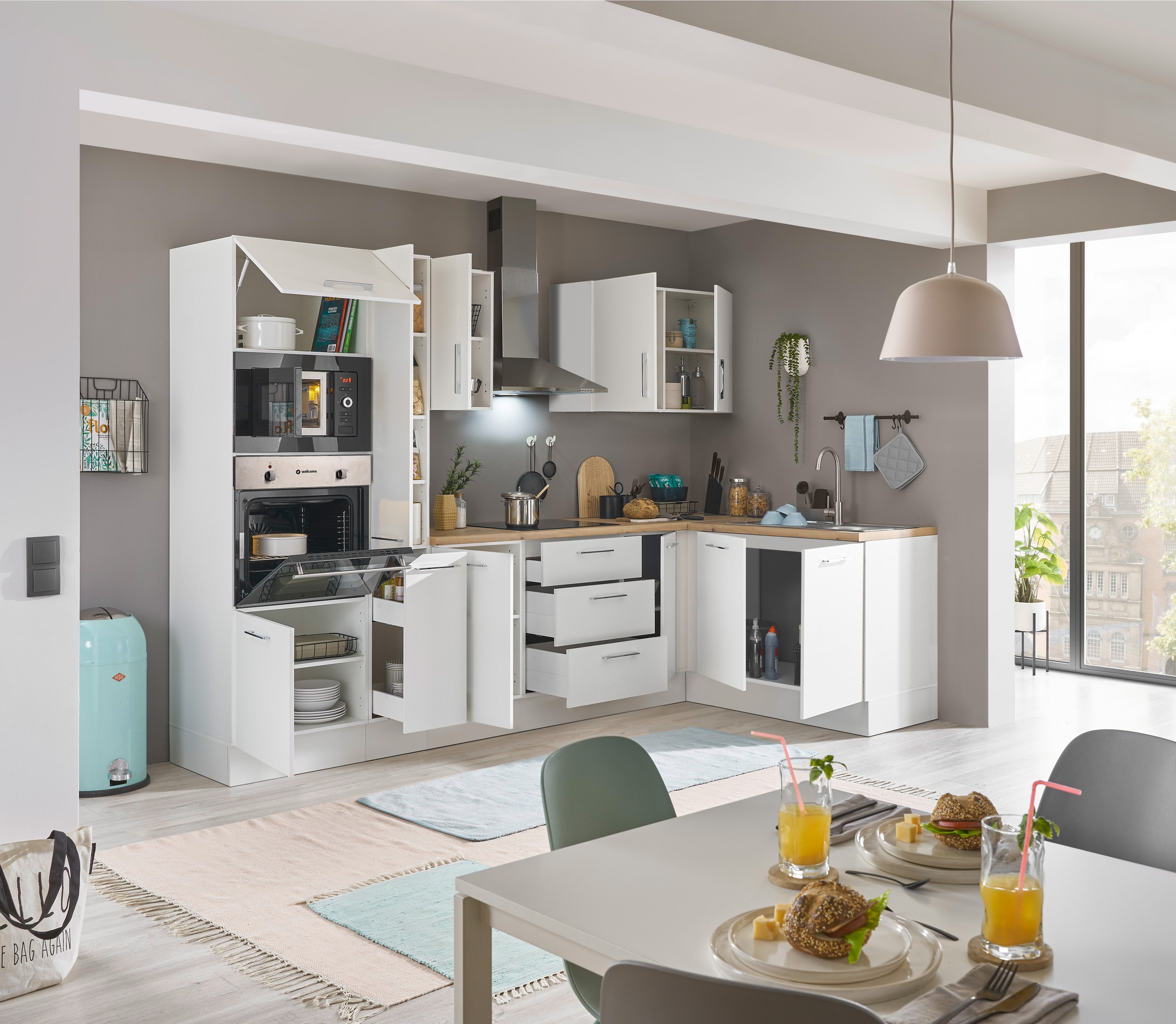 BASIC by Balculina Winkelküche »Turin«, Stellbreite 300x175 cm, wahlweise mit E-Geräten