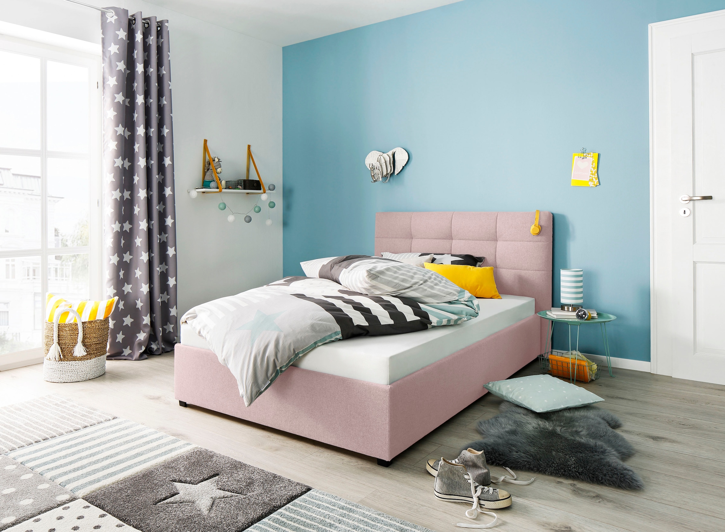 Home affaire Polsterbett "Endres" mit Bettkasten, wahlweise ohne Matratze/L günstig online kaufen