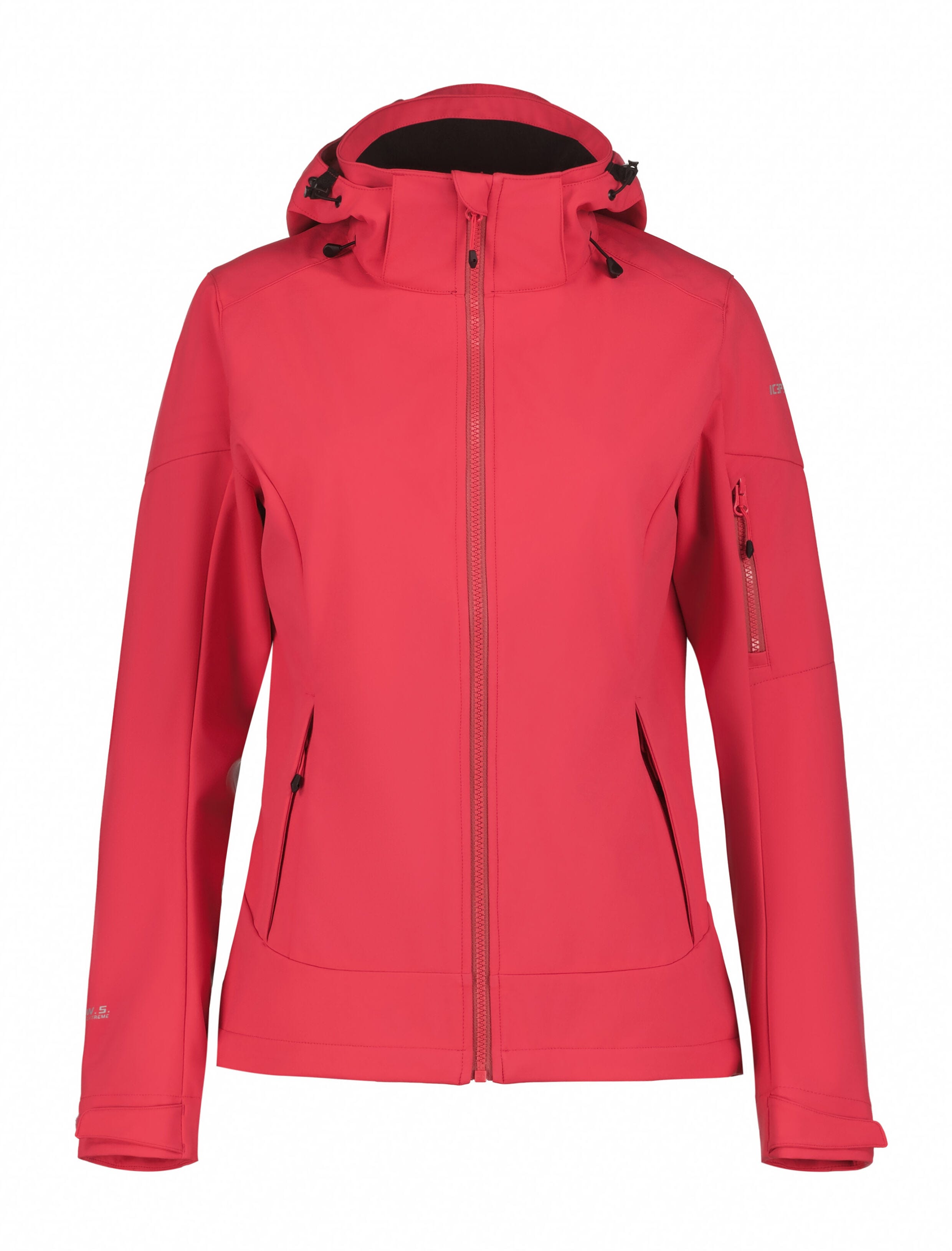 Icepeak Softshelljacke "D SOFTSHELLJACKE BATHGATE" mit Kapuze Reißverschluss- und Ärmeltasche, atmungsaktiv, wasserabweisend