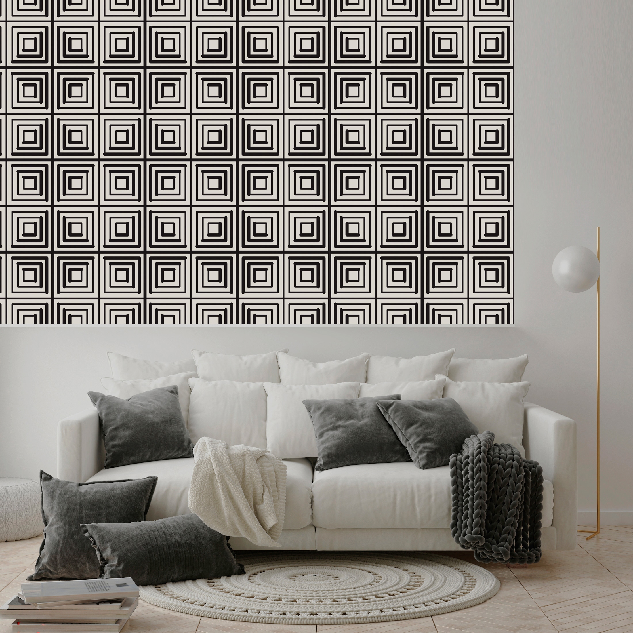 queence Vinyltapete »Junis«, gemustert-Farbverlauf-bedruckt-abstrakt, 90x250cm, selbstklebend, kinderleichte Anbringung, Sticker