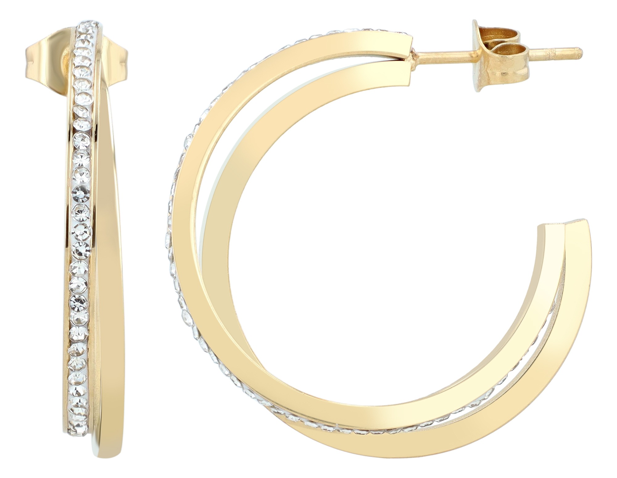 Adelia´s Paar Ohrhänger »Damen Ohrringe aus Edelstahl mit Strass Steinchen« Ideal als Geschenk zum Muttertag