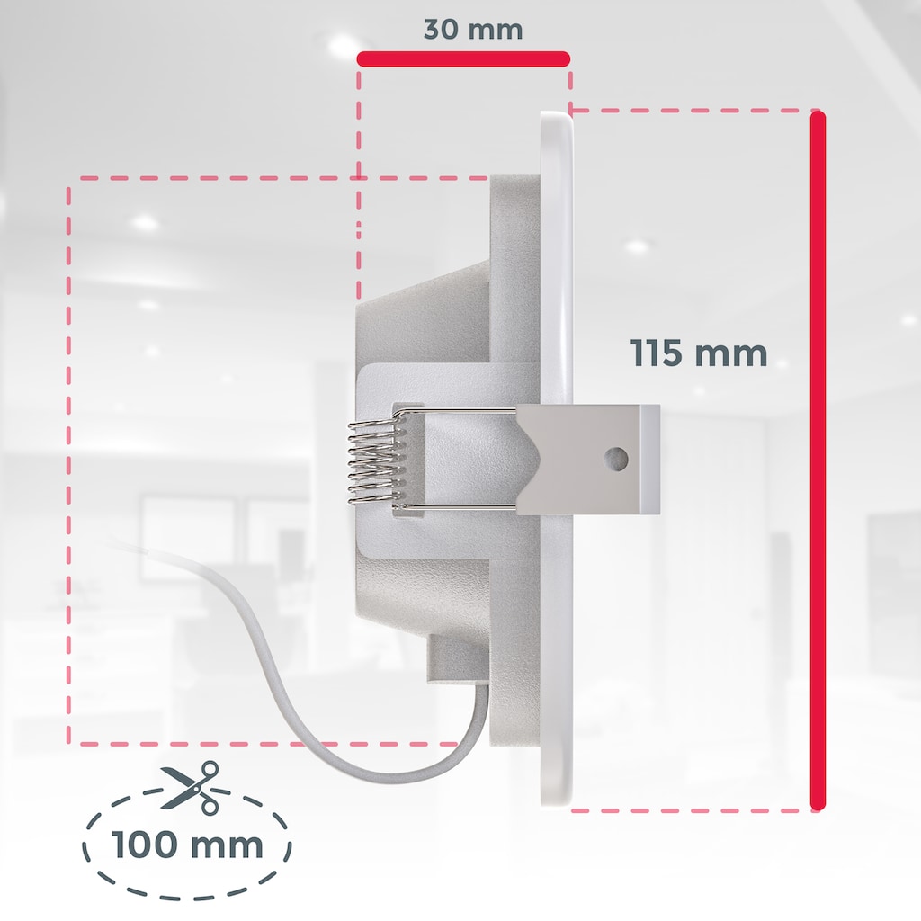 B.K.Licht LED Bad-Einbauleuchten, 6er-Set, Schutzart IP44, ultraflache Bauweise, Ø 11,5 cm, inkl. LED Leuchtmittel