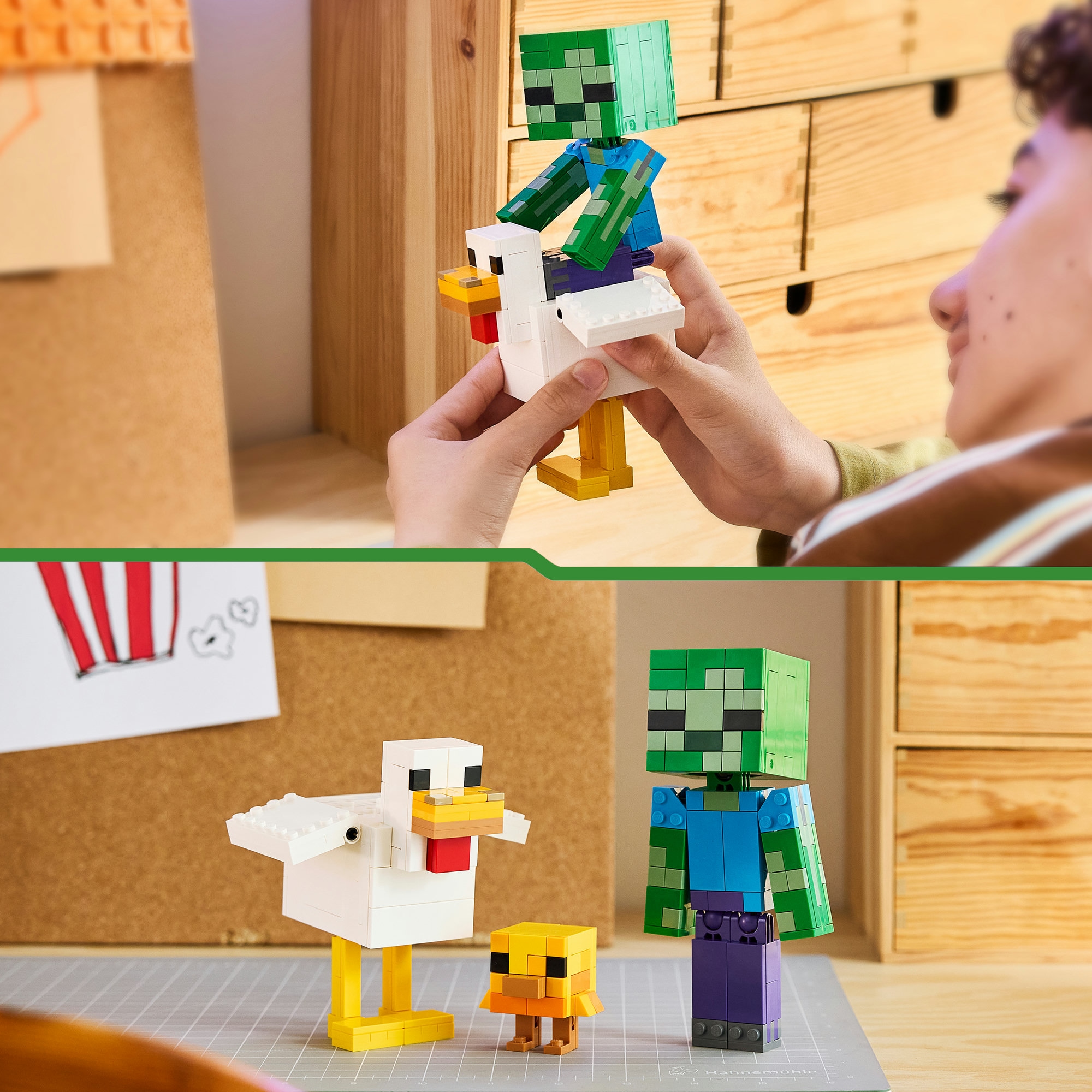 LEGO® Konstruktionsspielsteine »Hühnerreiter (21582), LEGO Minecraft« Made in Europe