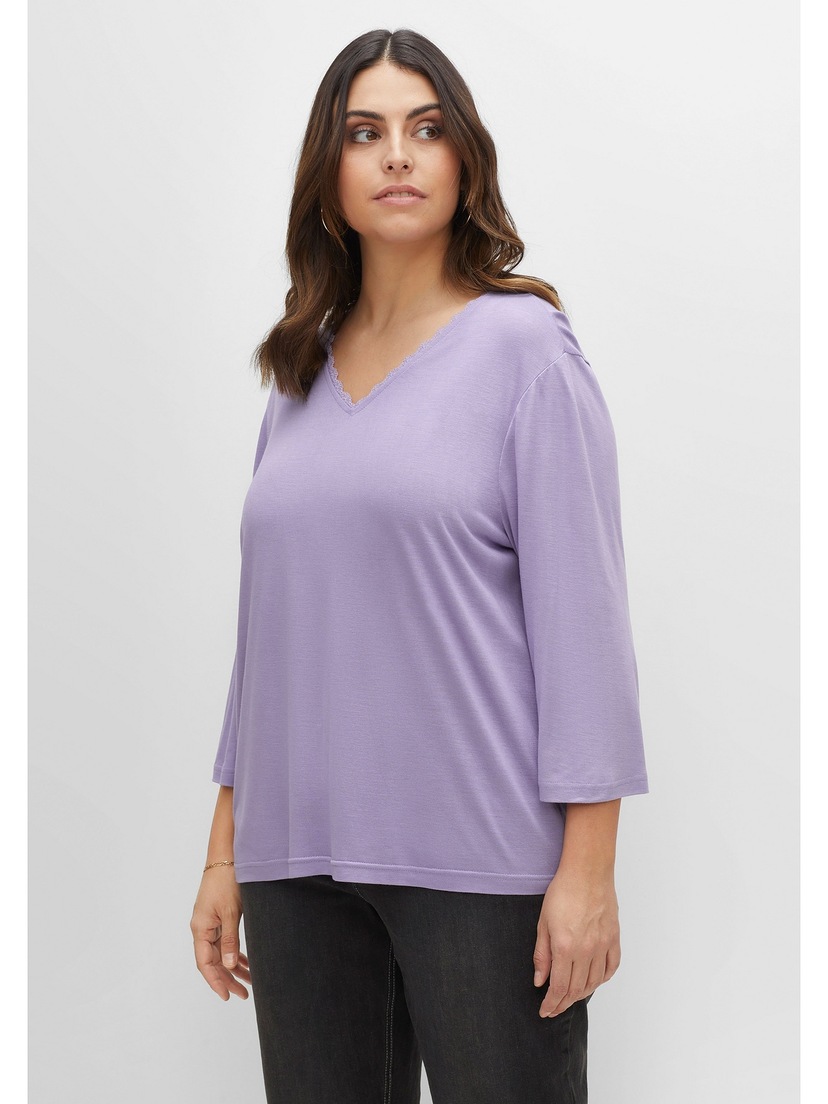 Sheego 3/4-Arm-Shirt »Große Größen«, aus online BAUR reiner Baumwolle bestellen 