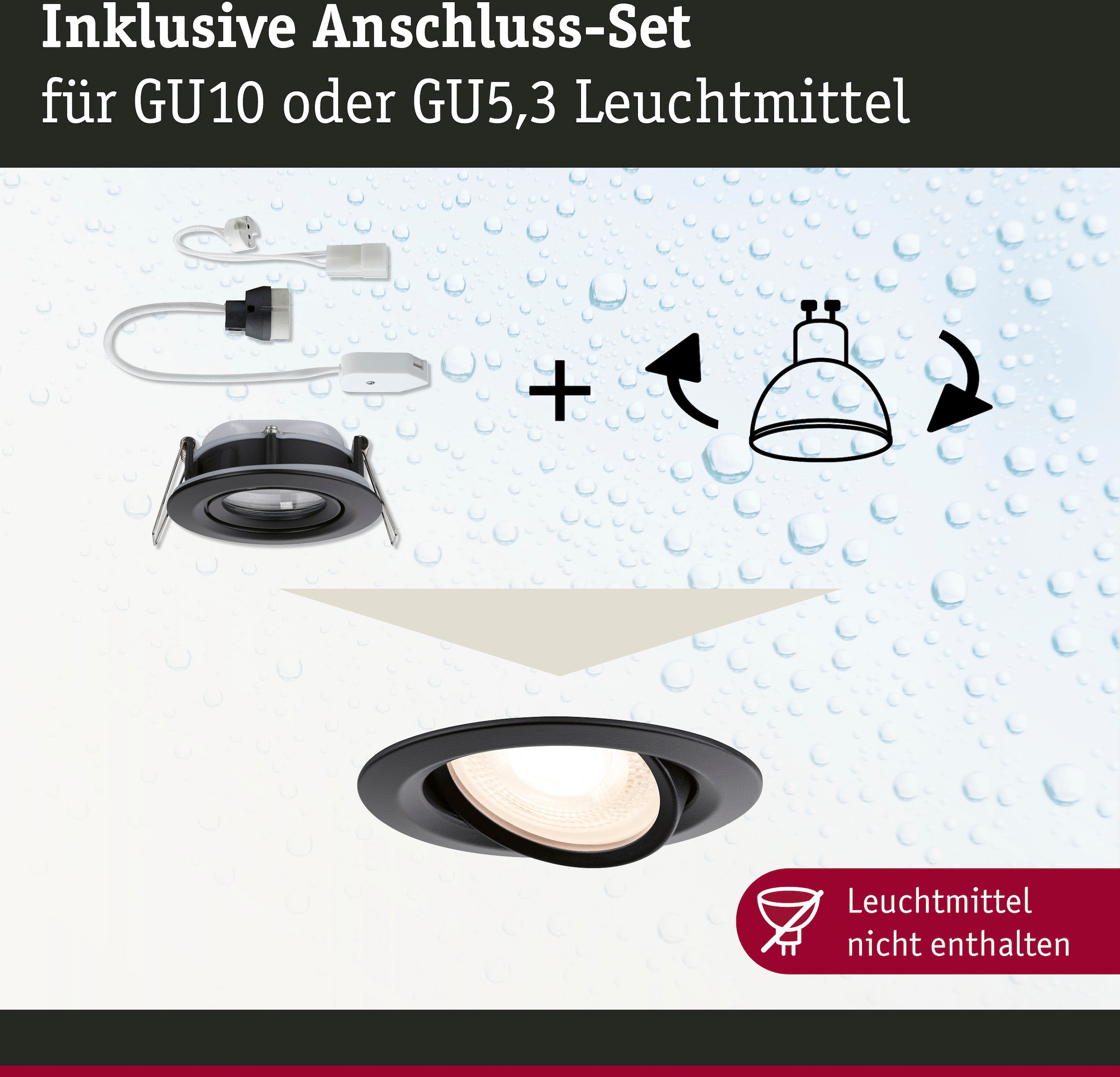 Paulmann LED Einbauleuchte »Nova Plus 1x35W Schwarz matt/Alu Zink« GU 5,3 | GU10