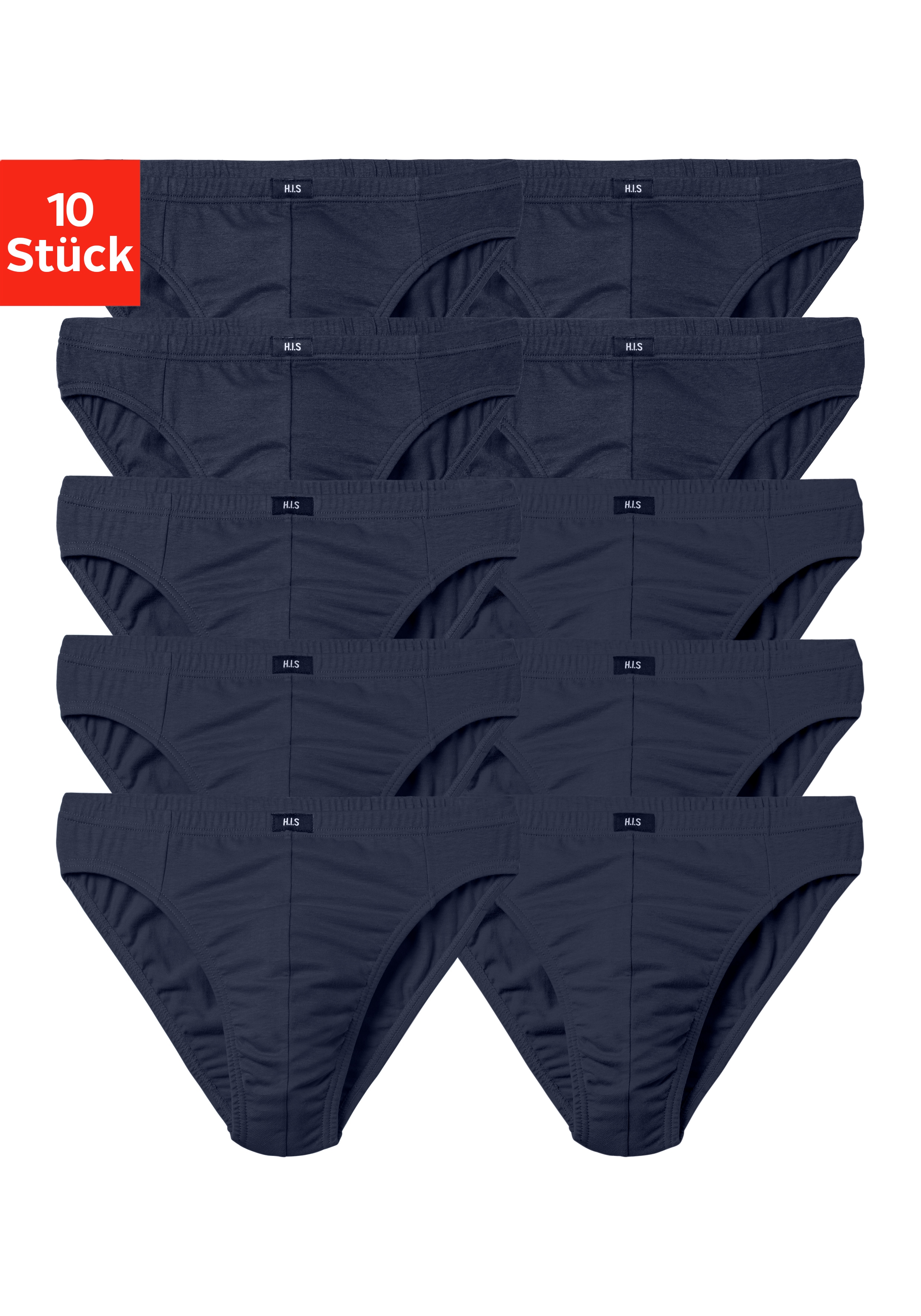 H.I.S Slip "Männer Unterhose" Packung, 10 Stk. in Unifarben
