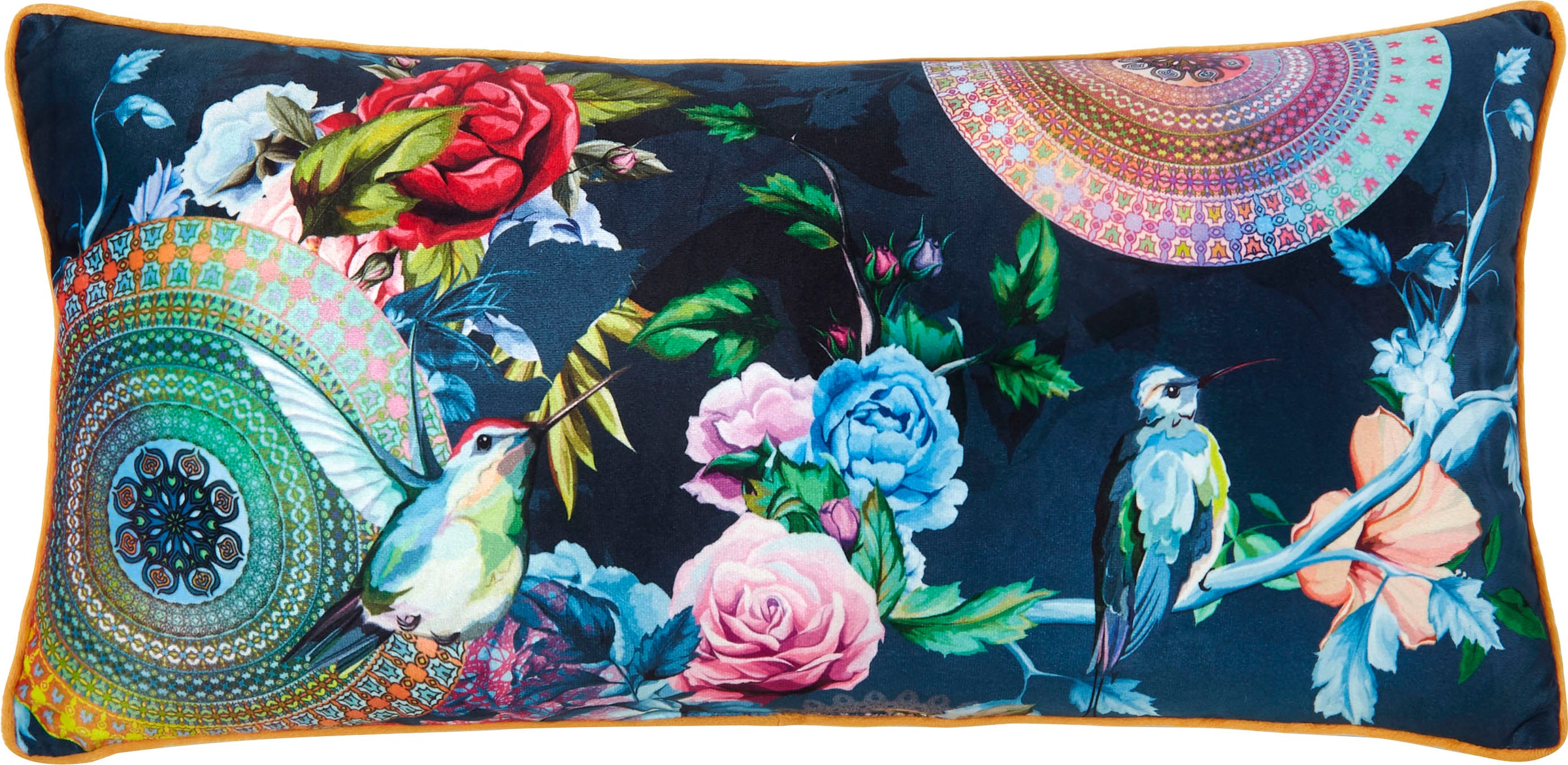 hip Dekokissen »Chachou«, Mit Füllung, 1 Stück, Mit Biese, 30x60, Wendeoptik, Weich, Dunkel Blau