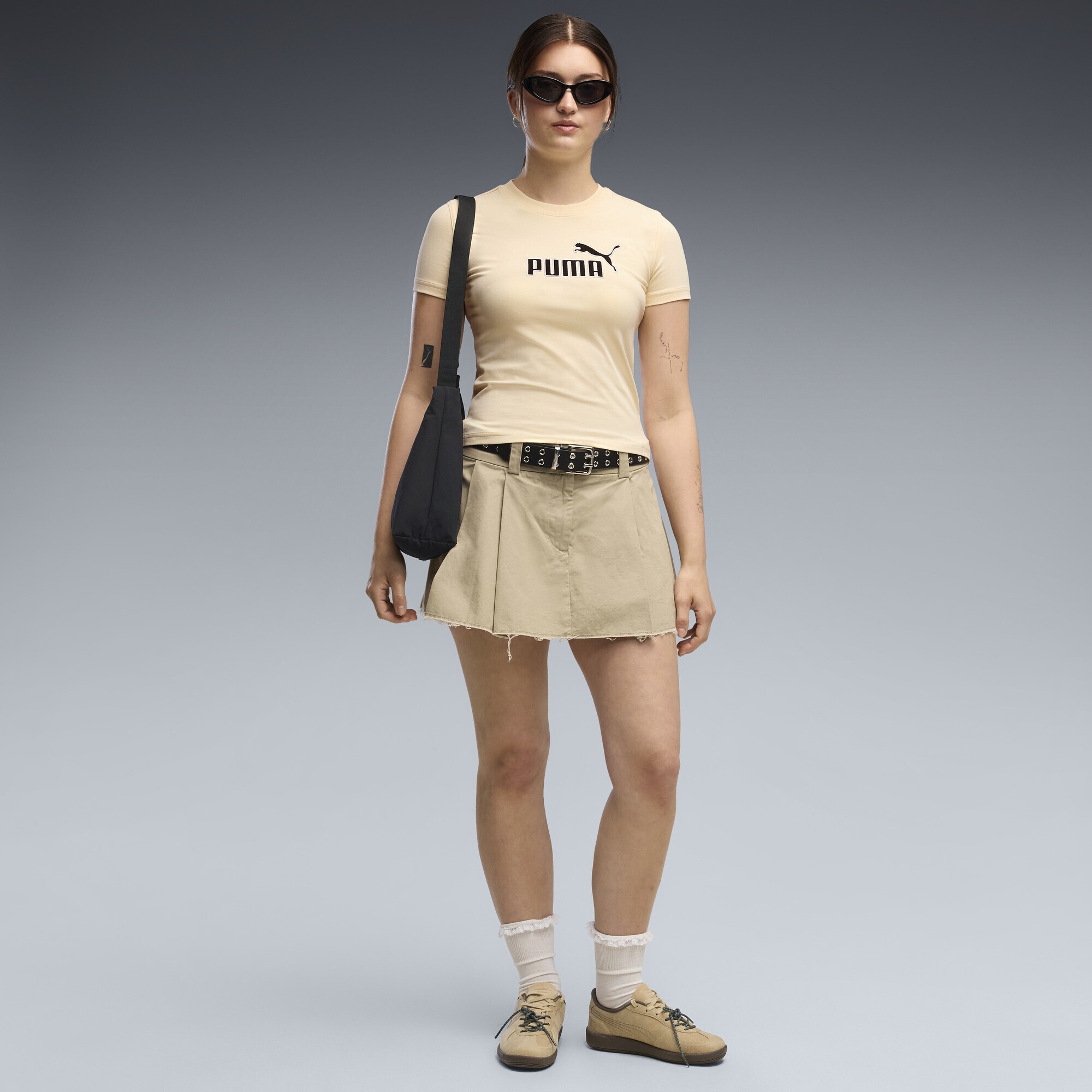 PUMA T-Shirt »Essentials Elevated No. 1 Logo Slim T-Shirt Damen«