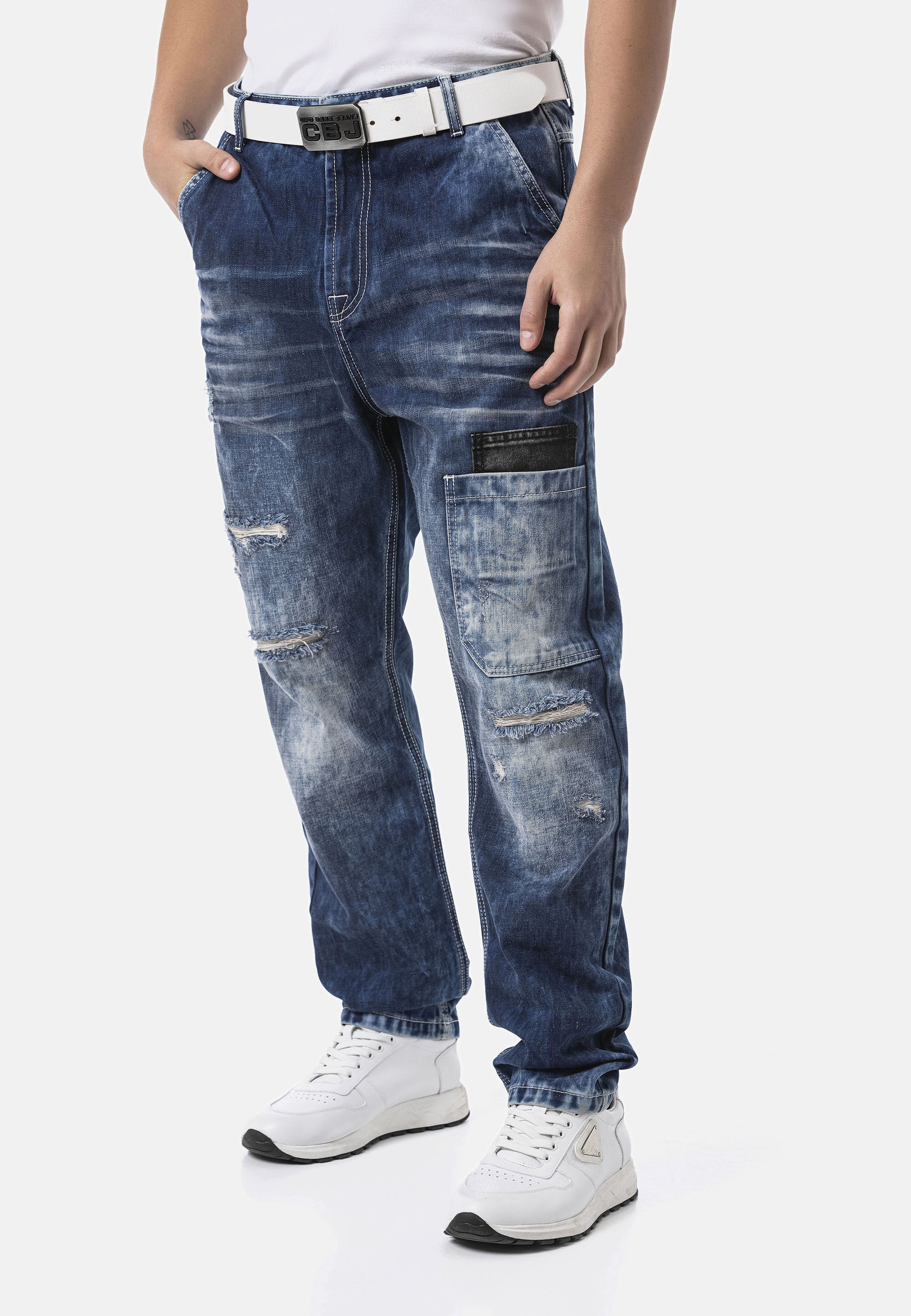Cipo & Baxx Relax-fit-Jeans »Cipo & Baxx Jeanshose CD907« Baggy Fit, mit Strapazierfähiger Baumwollmix
