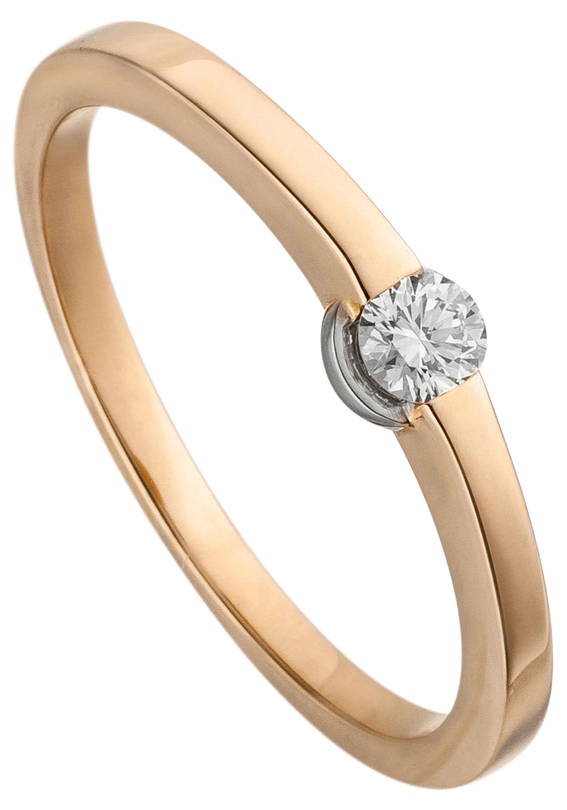JOBO Fingerring »Ring Roségold 585 kaufen mit Diamant BAUR ct.«, 0,15 