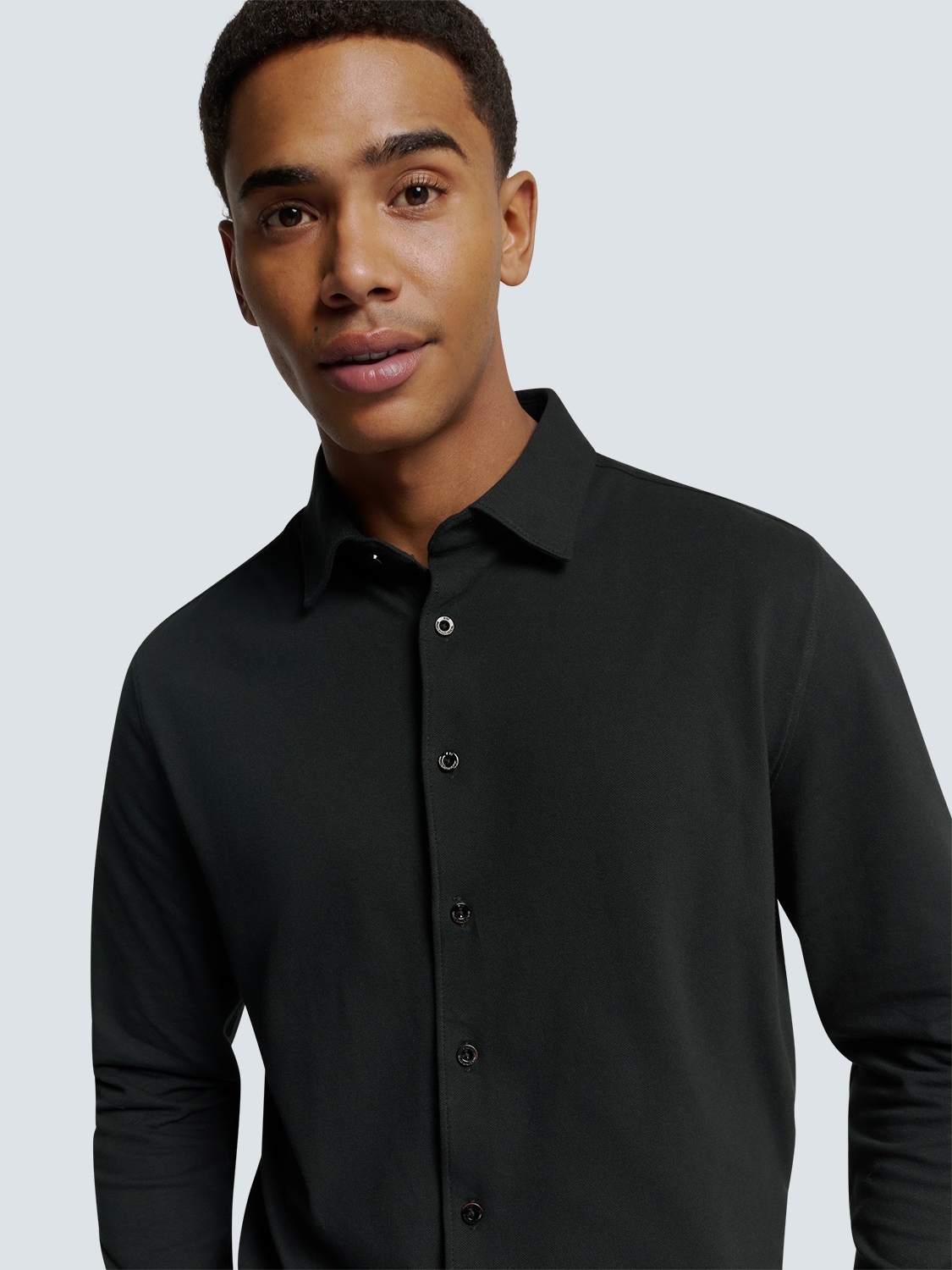 NO EXCESS Langarmhemd »No Excess Piqué-Hemd von Timeless Basics«