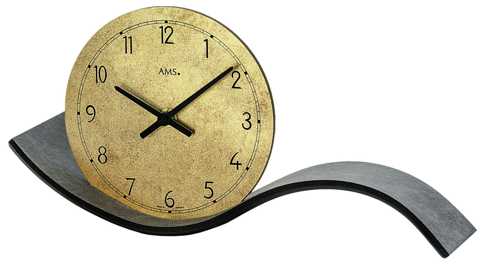 AMS Tischuhr, gold, Tischuhren, Quarzuhr, Wohnzimmer, Esszimmer, Made in Germany