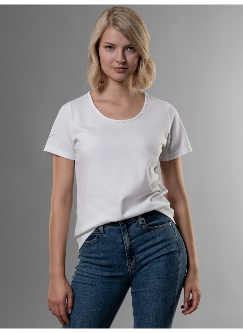 bestellen T-Shirt DELUXE | Baumwolle mit T-Shirt »TRIGEMA Kristallsteinen« für BAUR Trigema