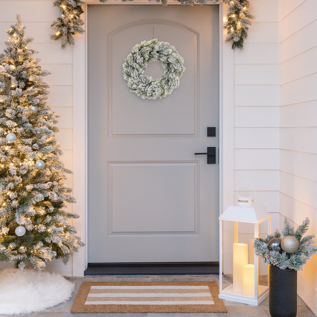 I.GE.A. Kunstkranz »Tannenkranz« Adventskranz künstlich mit Schnee Weihnachtskranz Türkranz Deko