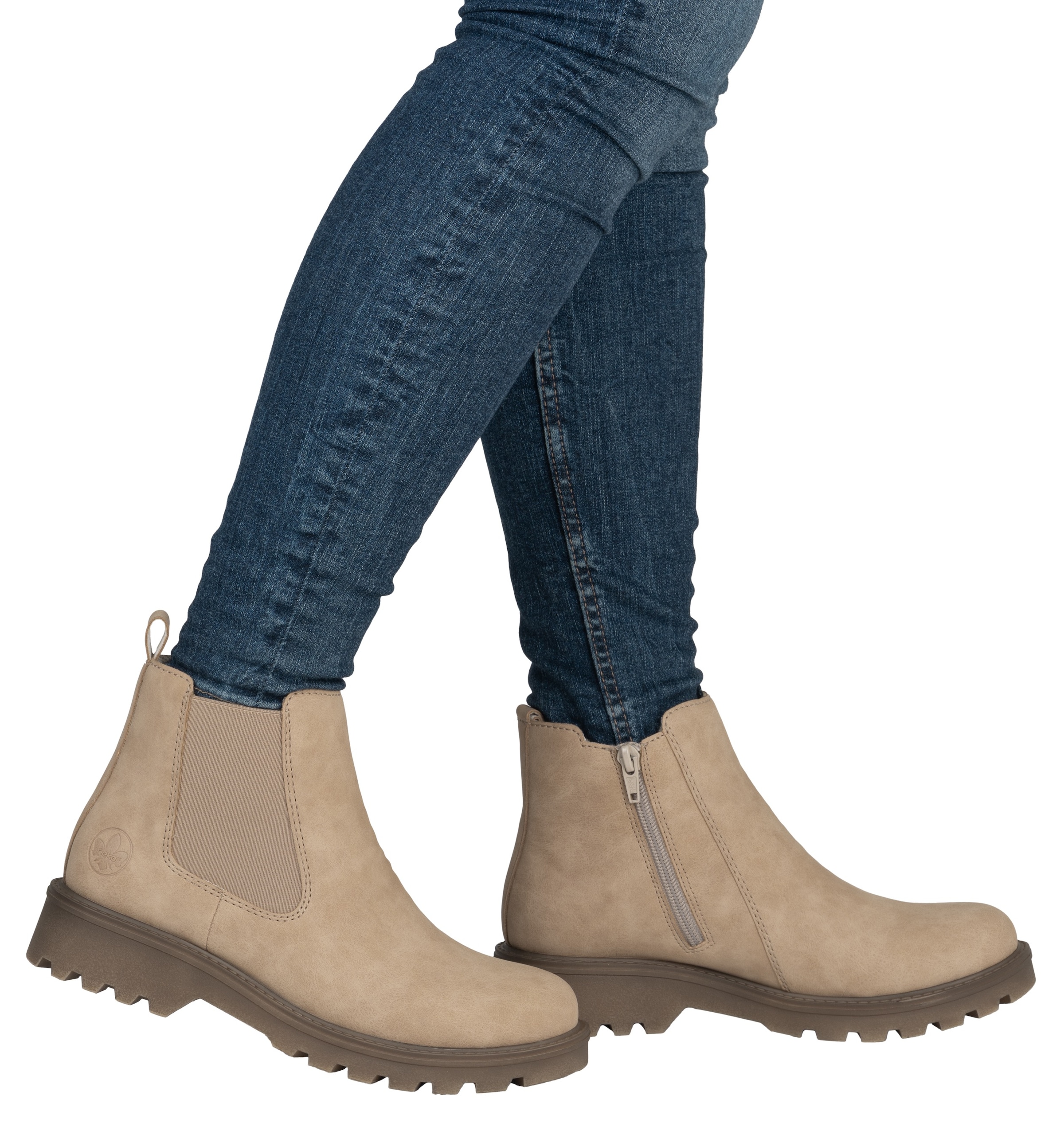 Rieker Chelseaboots  , Schlupfboots, Stiefelette, Blockabsatz, mit kuscheligem Warmfutter