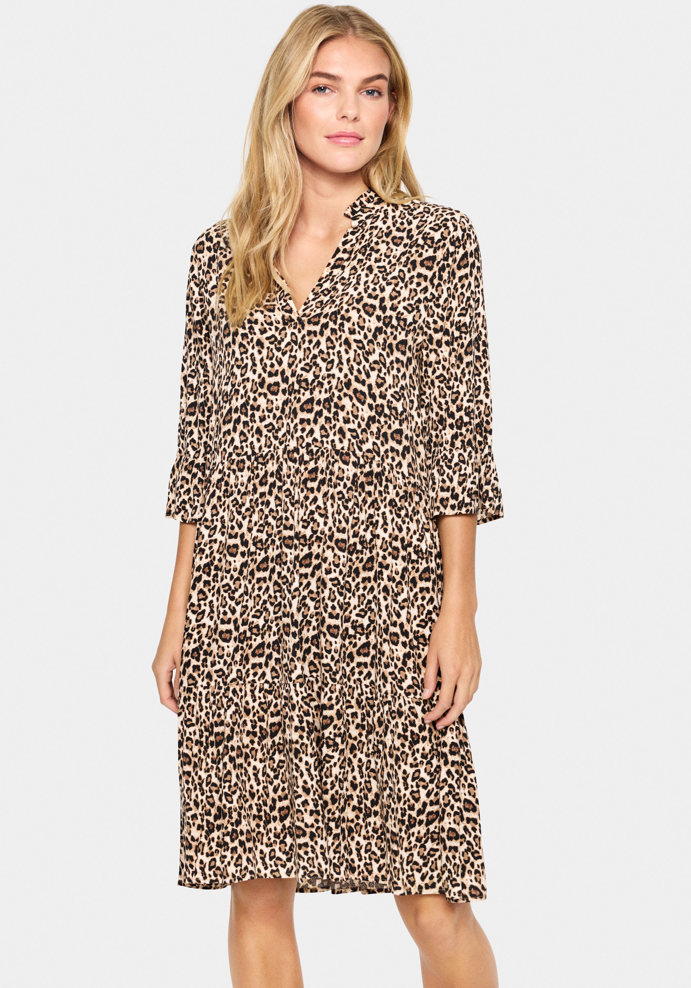 Saint Tropez Blusenkleid "EdaSZ Dress" Sommerkleid, Tunikakleid mit Volant günstig online kaufen