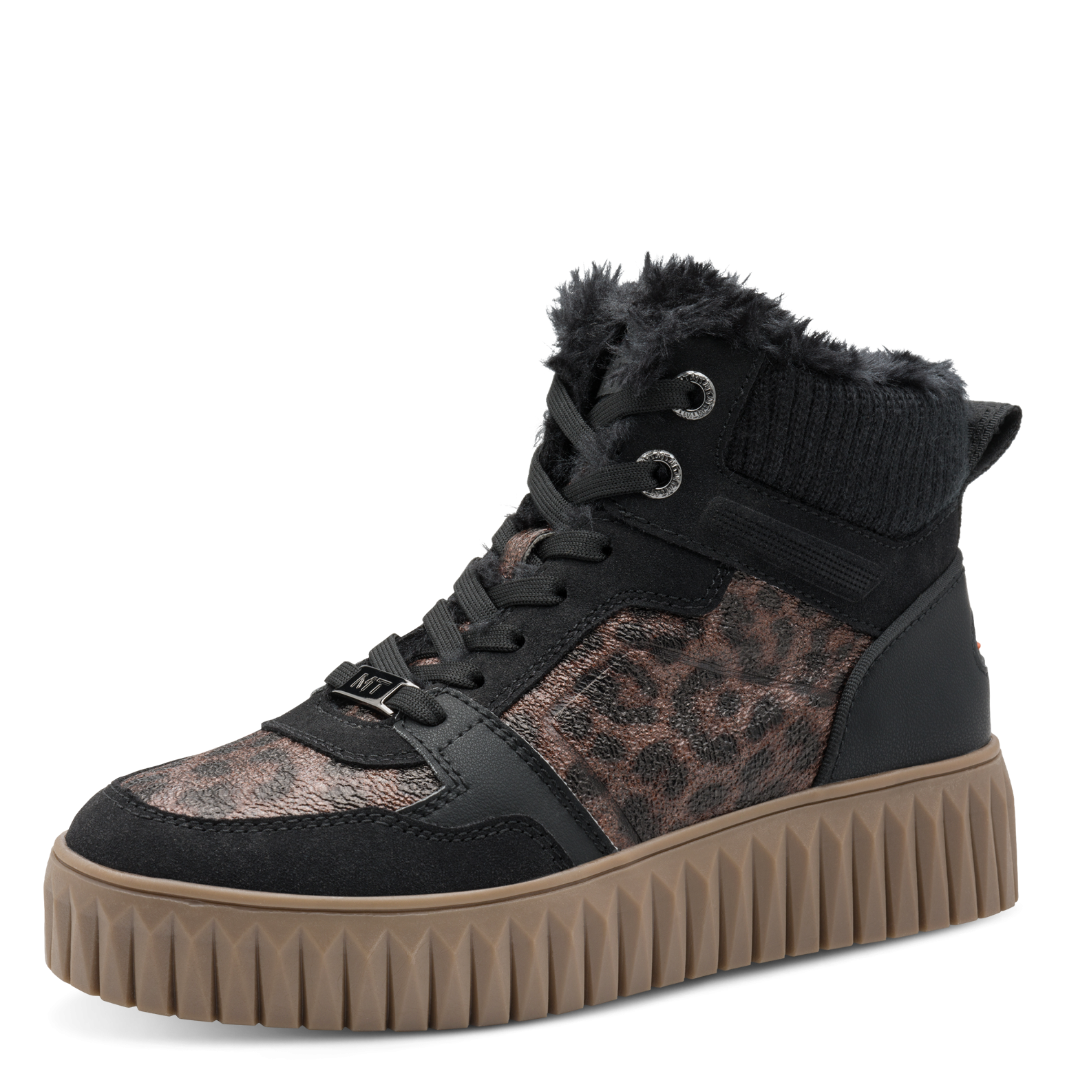 MARCO TOZZI Winterboots  Plateau,Schnürboots,Schnürstiefelette mit Kontrastbesatz in Leo-Optik