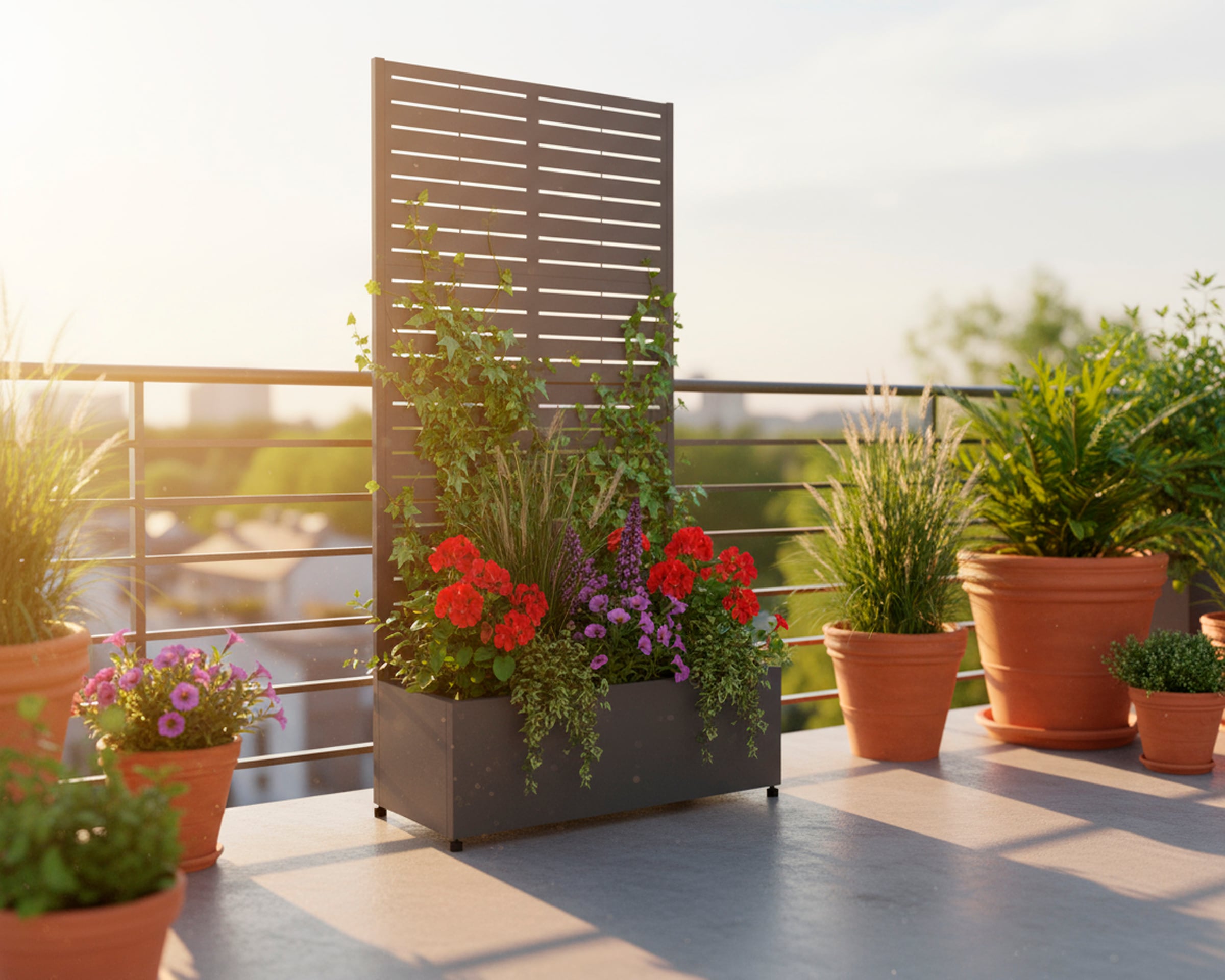 WESTMANN Pflanzkübel »Dekora 1« BxTxH: 90x42,5x184 cm, mit Rankgitter