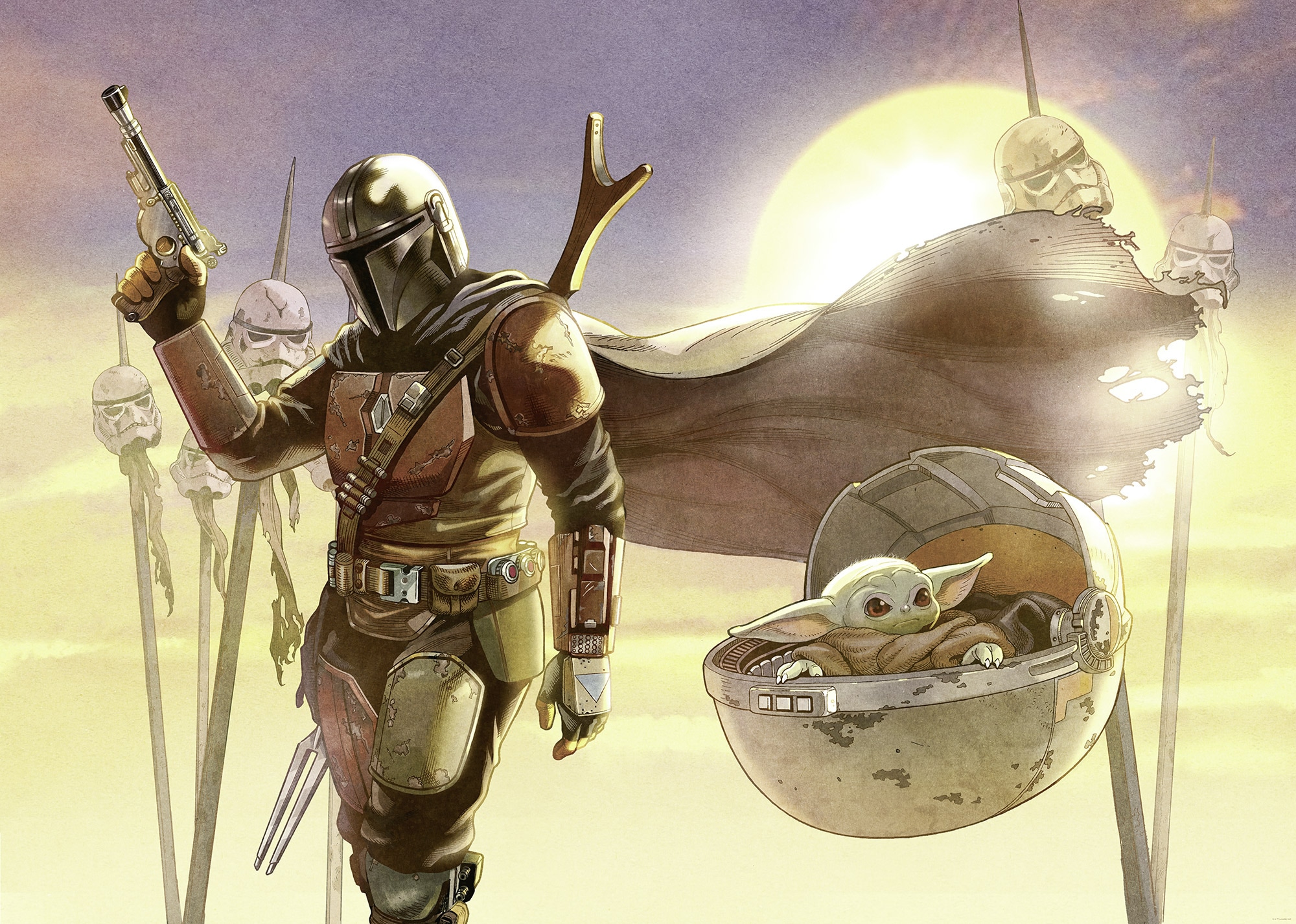 Komar Kindertapete »Star Wars The Mandalorian and Grogu Mission«, bedruckt