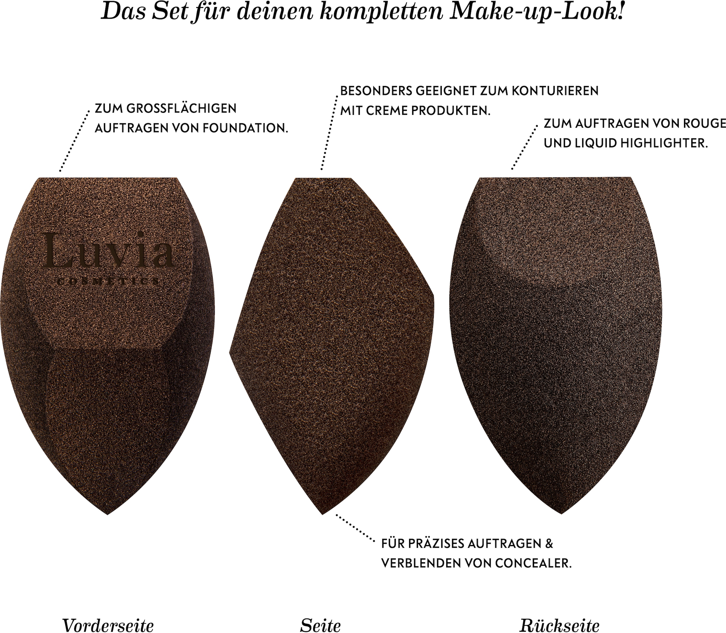 Luvia Cosmetics Kosmetikpinsel-Set »Prime Vegan Pinsel bestellen (10 für Pinselhalter) Gesicht BAUR tlg., und Moments«, Schwamm, Augen & | Reinigungspad mit