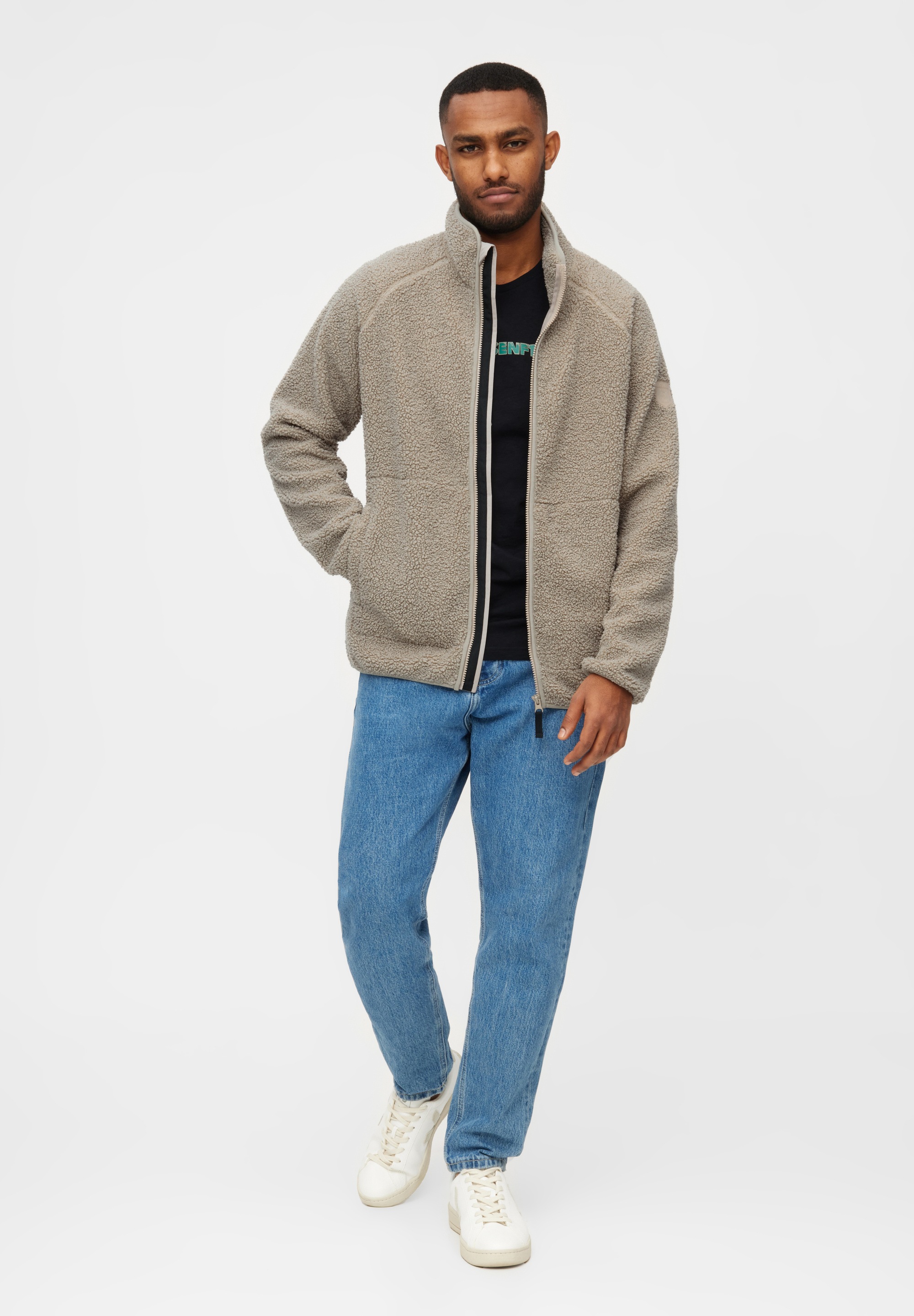 Thumbnail - Derbe Fleecejacke "Kuschelby" Recyceltes Fleece, Jersey innen, Taschen mit Reißverschluss