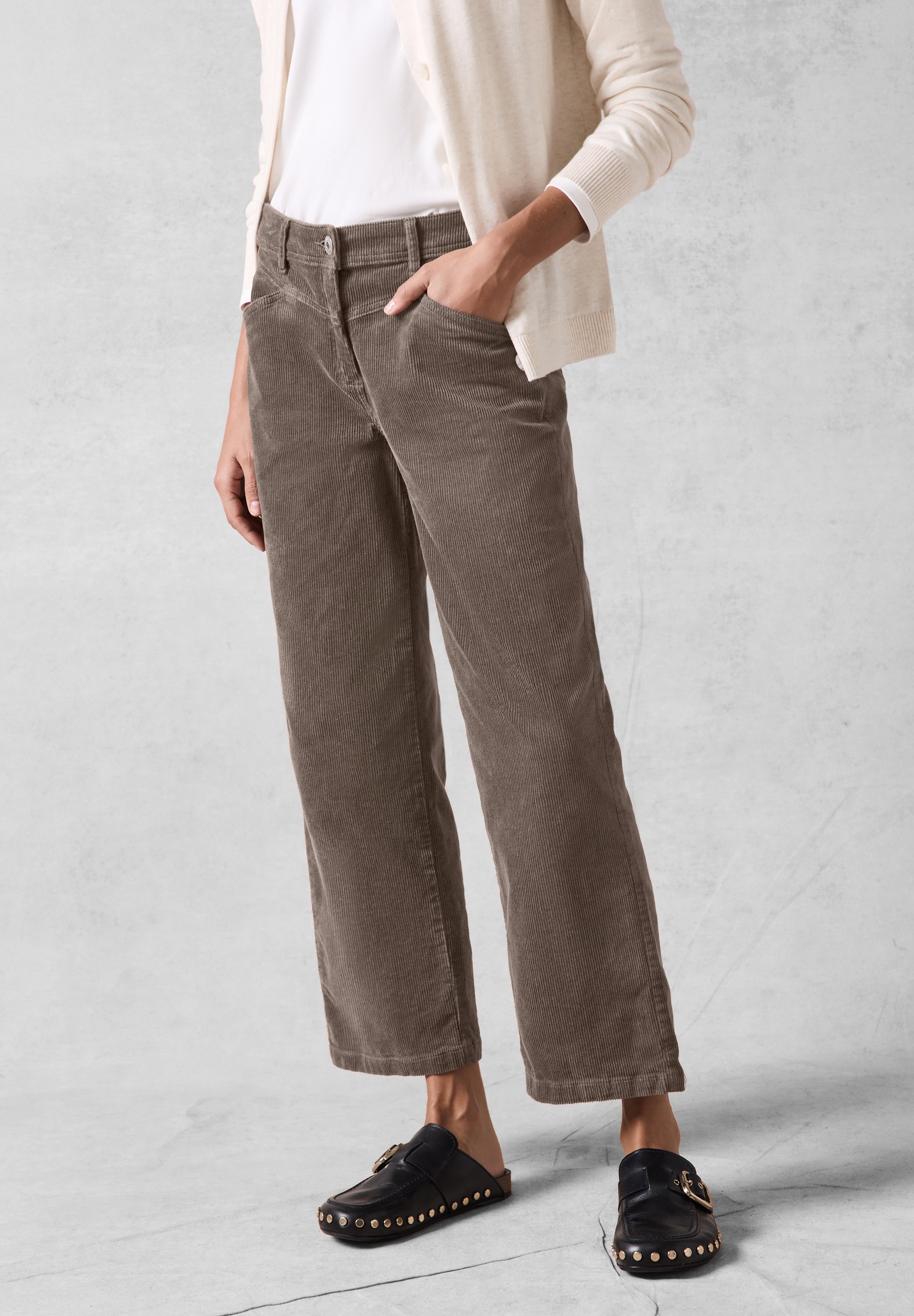 Cordhose, High Waist