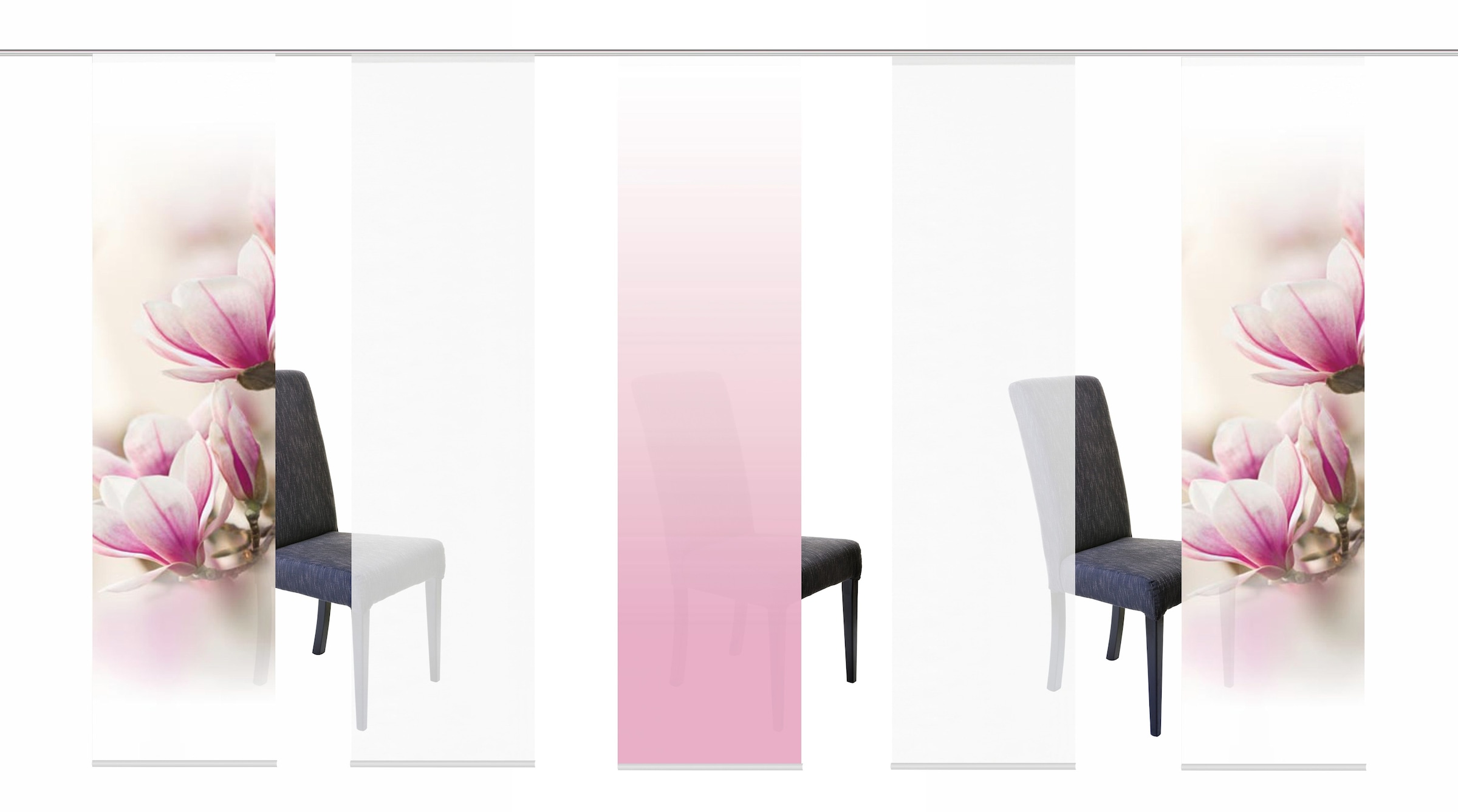 HOME WOHNIDEEN Schiebegardine "MAGNONE" Klettband 5 Stk. tlg. HxB: 245x60, günstig online kaufen
